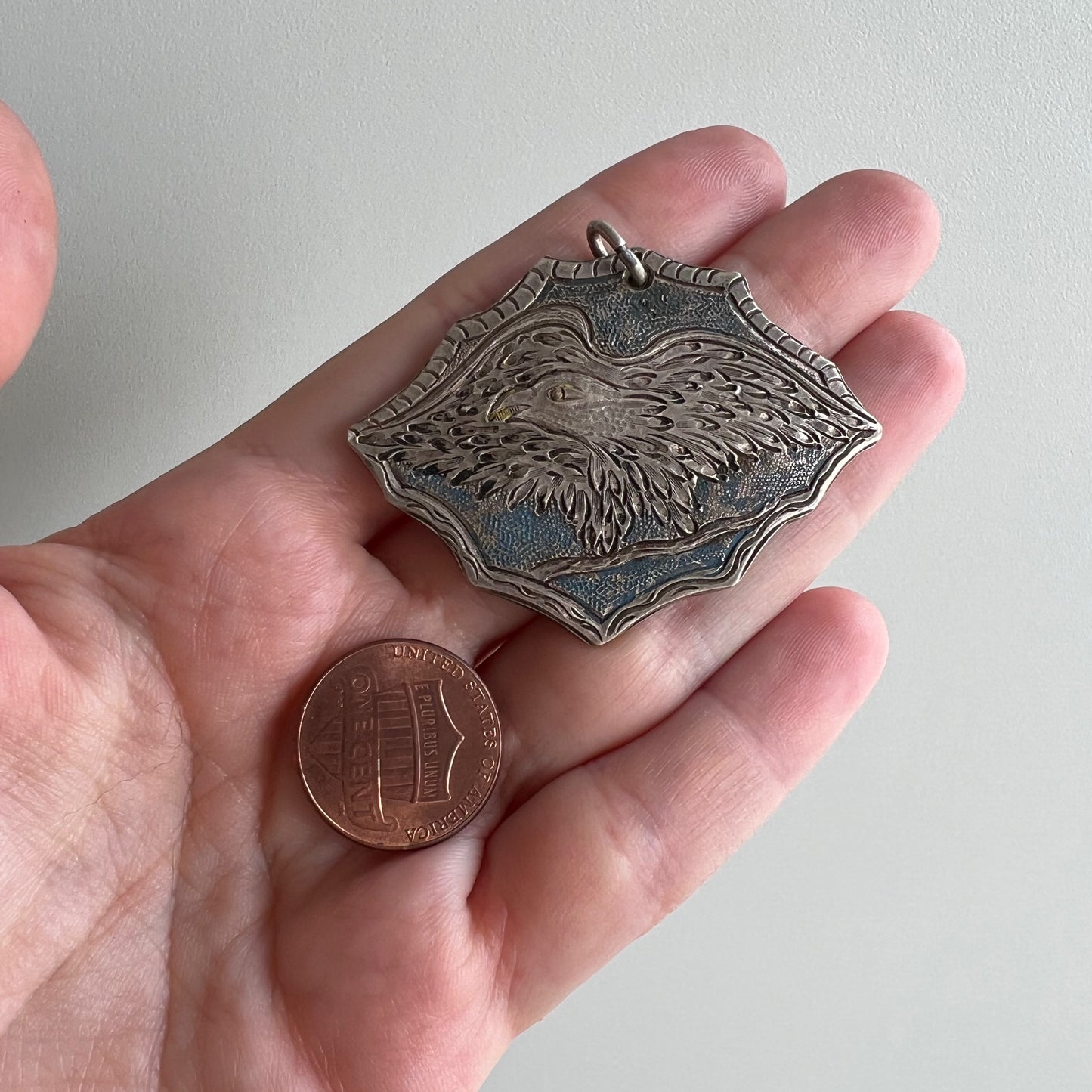 V I N T A G E // balanced bird / sterling silver eagle on a branch / a pendant