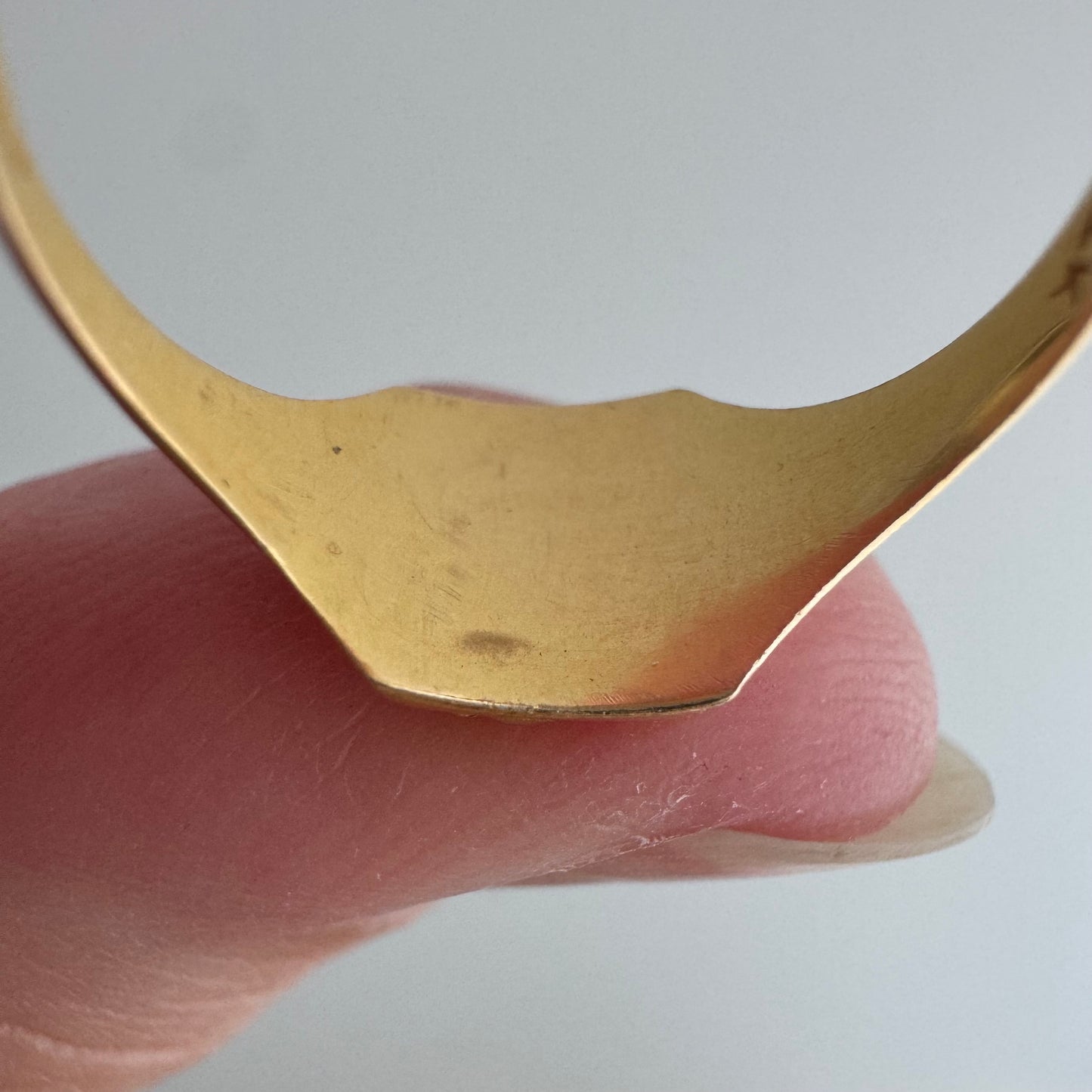 V I N T A G E // golden nugget / 14k + bloomed 22k finish gold rush era nugget signet / almost size 5