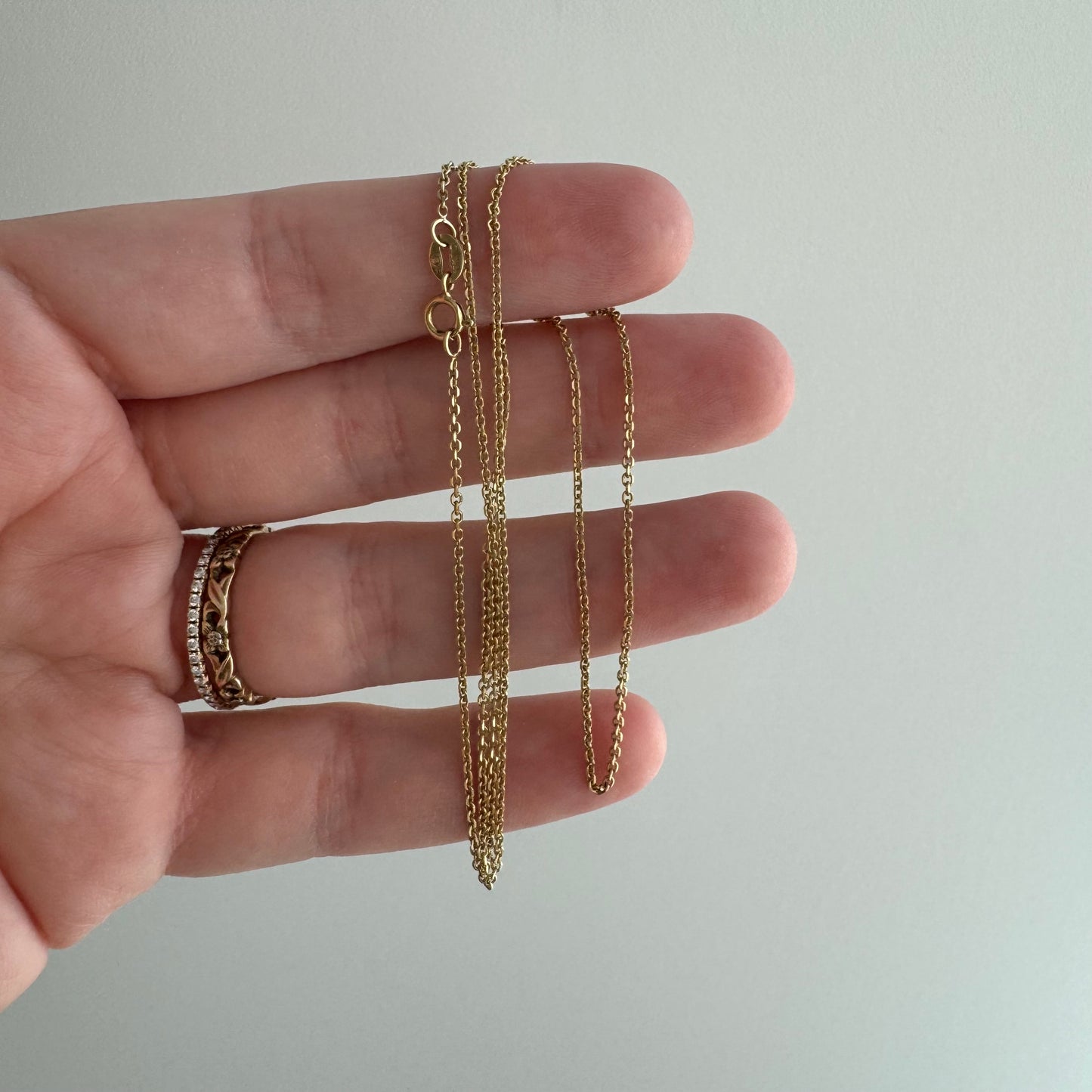 V I N T A G E // classic cable / 10k yellow gold 1.1mm dainty cable link chain / 18", 1.4g