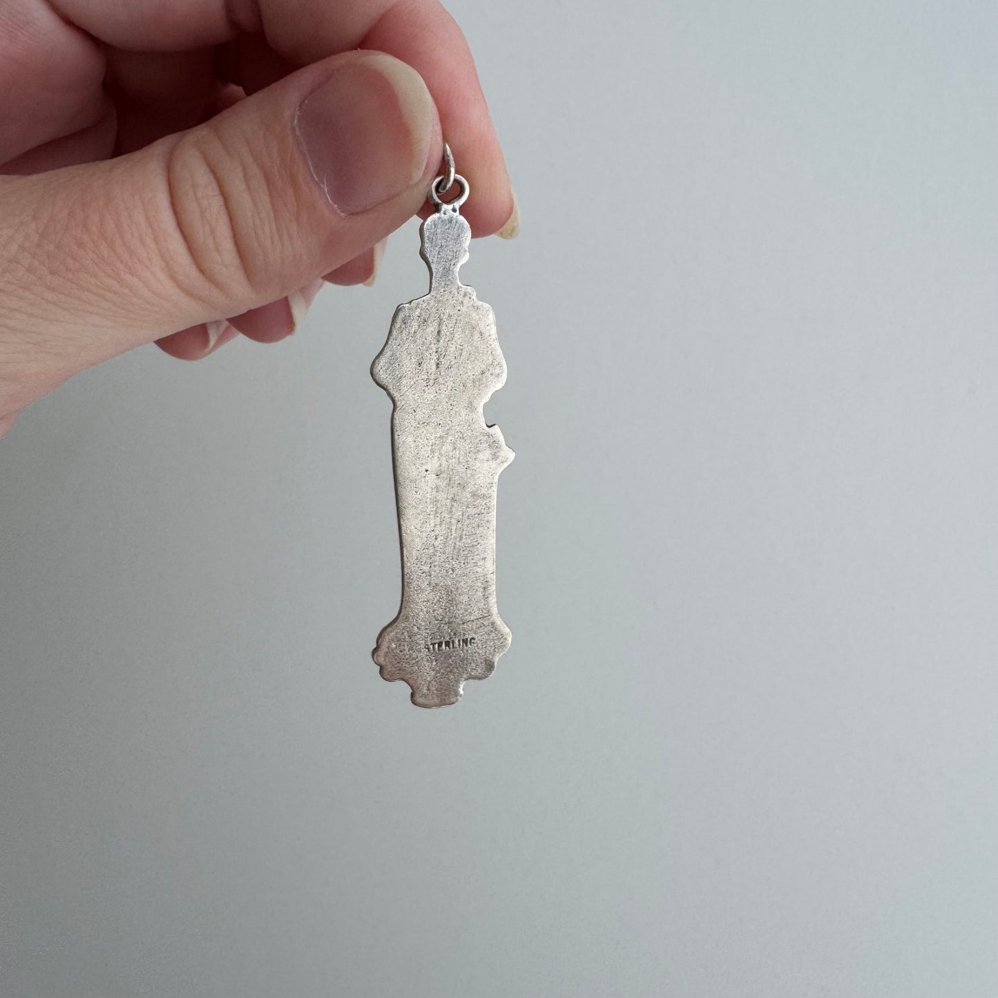 V I N T A G E // Justitia / sterling silver justice goddess with scales / a pendant