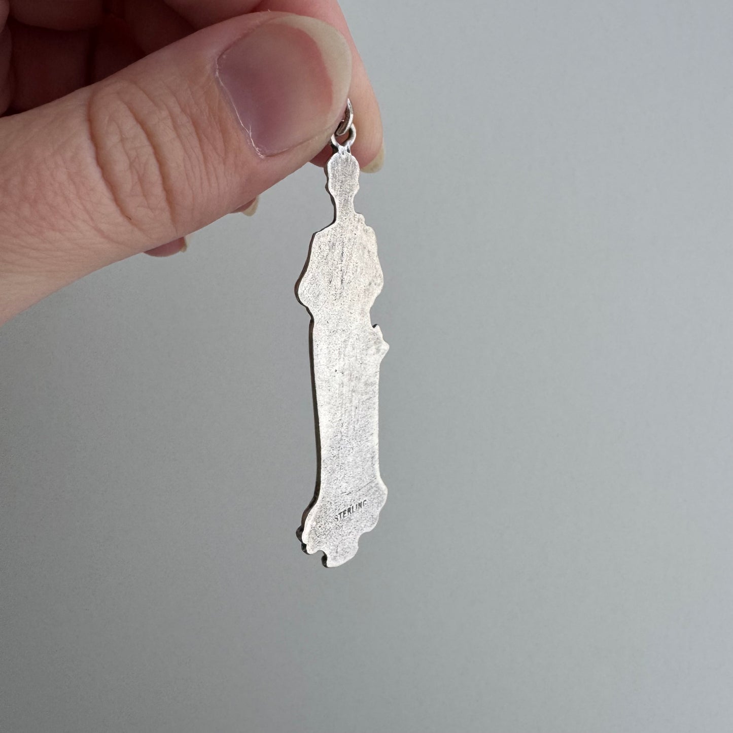 V I N T A G E // Justitia / sterling silver justice goddess with scales / a pendant