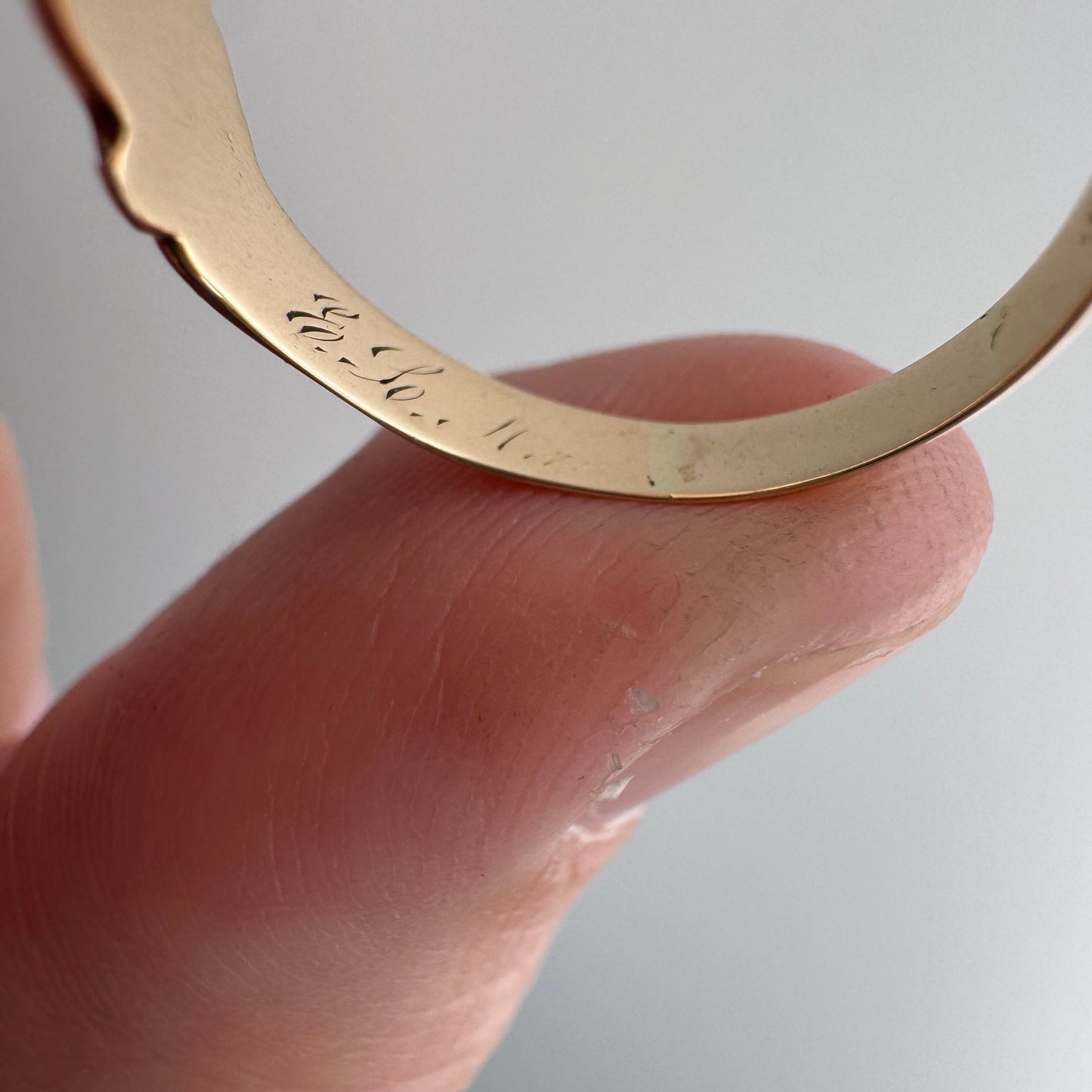 A N T I Q U E // starry trilogy / 9k and diamond edwardian era fancy wide tapered band / size 6