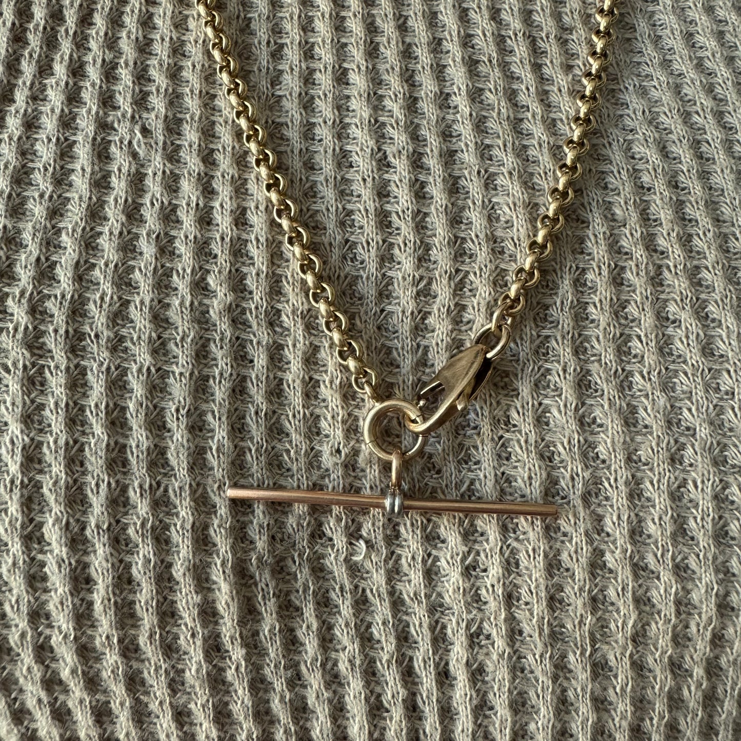 A N T I Q U E // deco t bar / 14k yellow and white gold art deco large t bar / a pendant