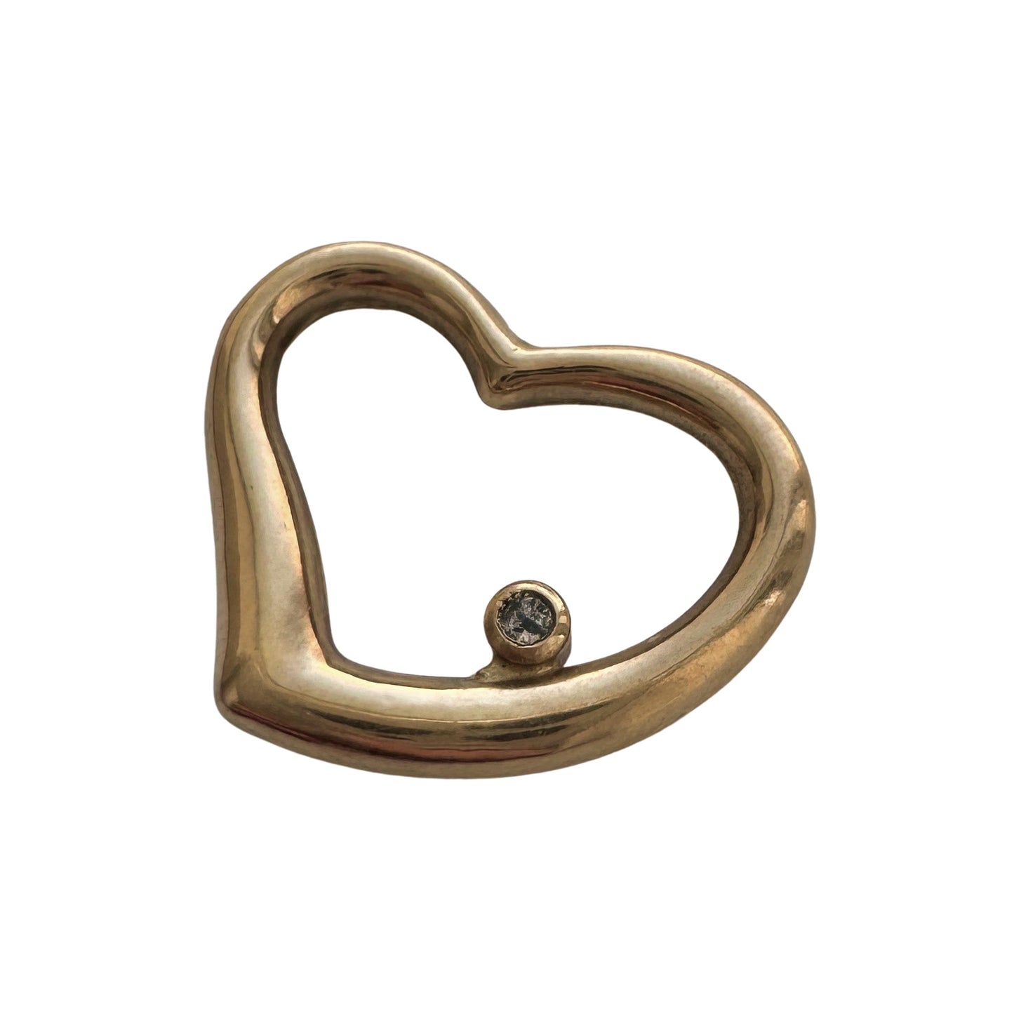 V I N T A G E // love lines / 14k heart with a single diamond / a pendant