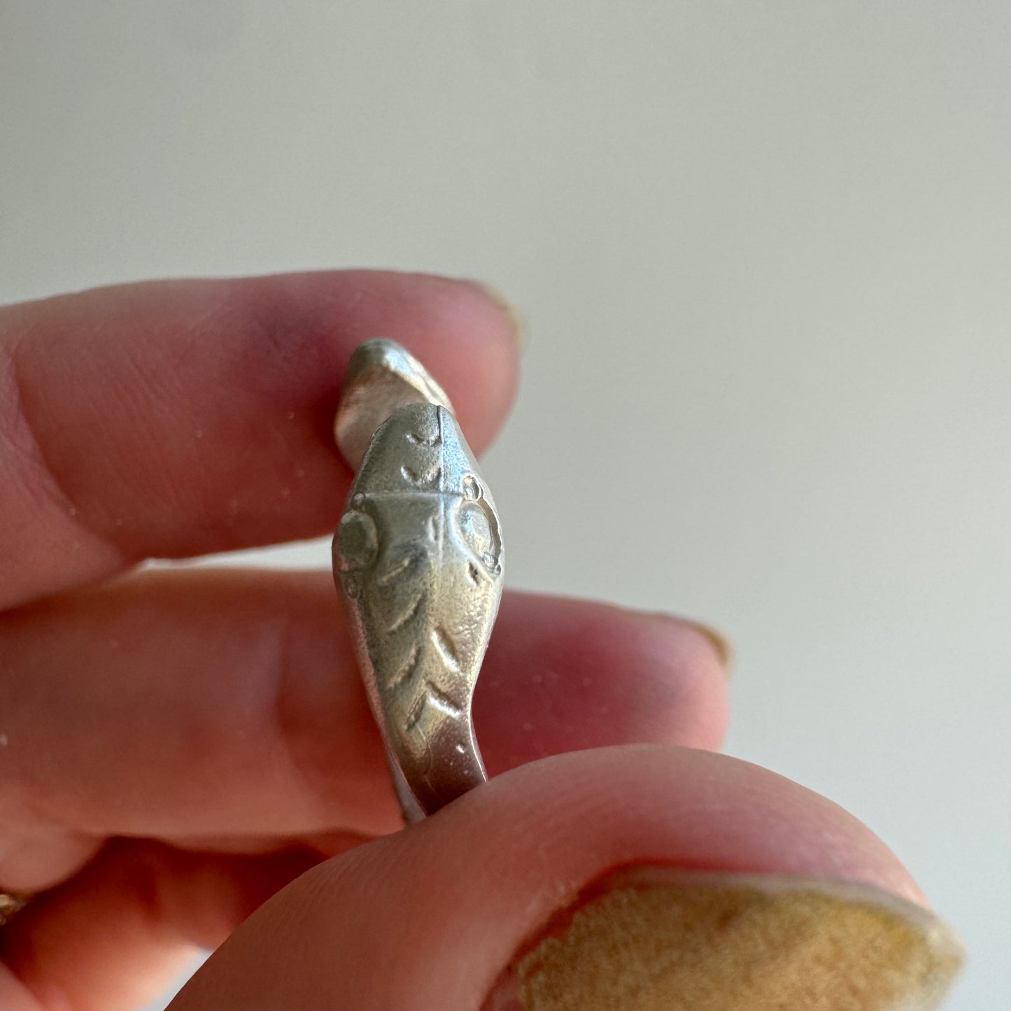 N E W // seeing double / sterling silver double headed snake stacking band / size 6.5-7