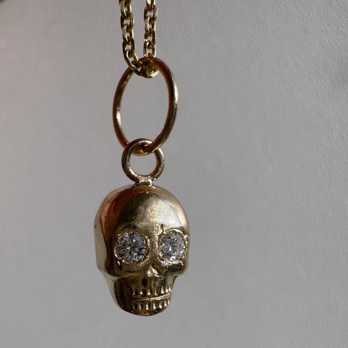 N E W // memento mori grin / 14k yellow gold skull with diamond eyes / a pendant