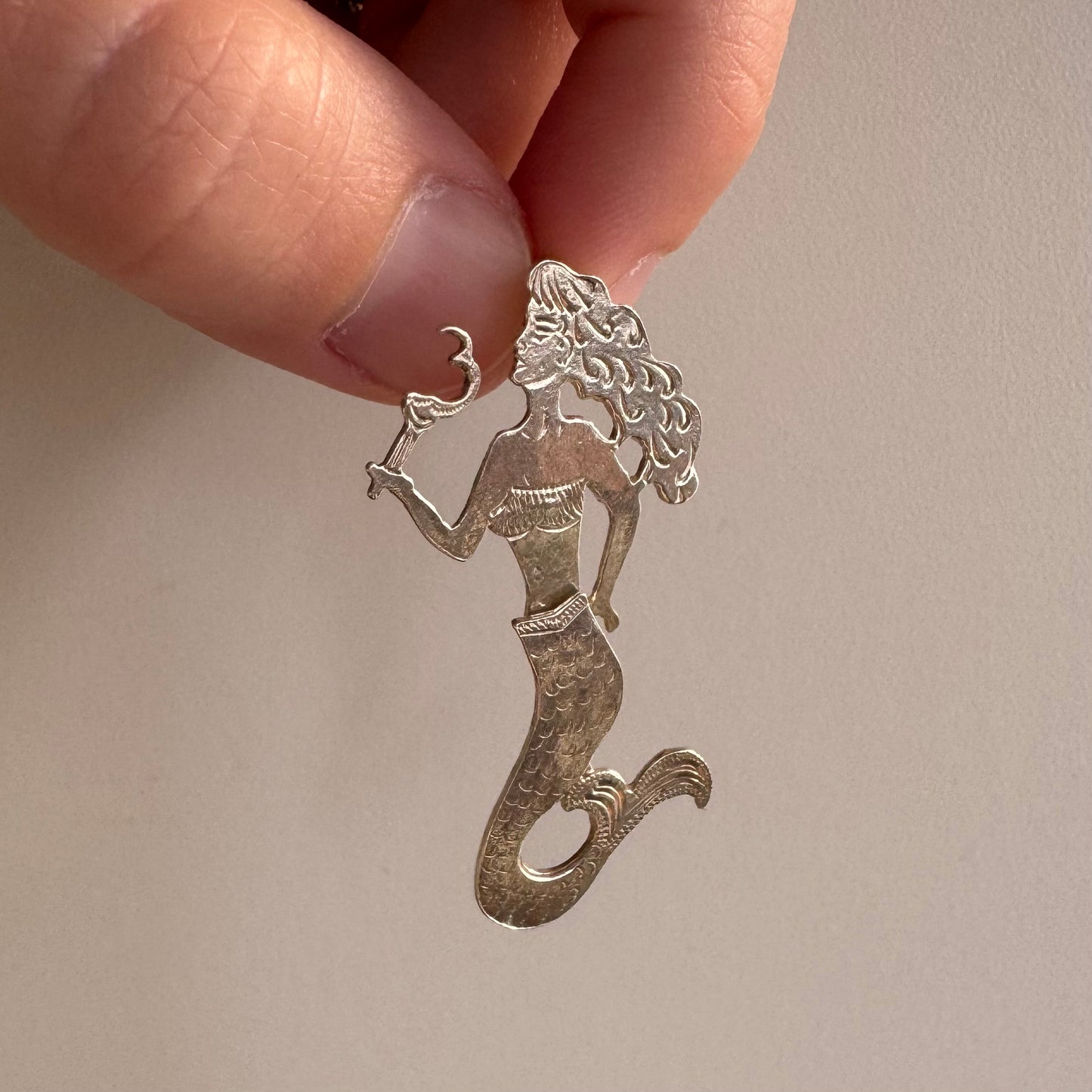 RESERVED V I N T A G E // sassiest mermaid / sterling silver articulated mermaid / a pendant