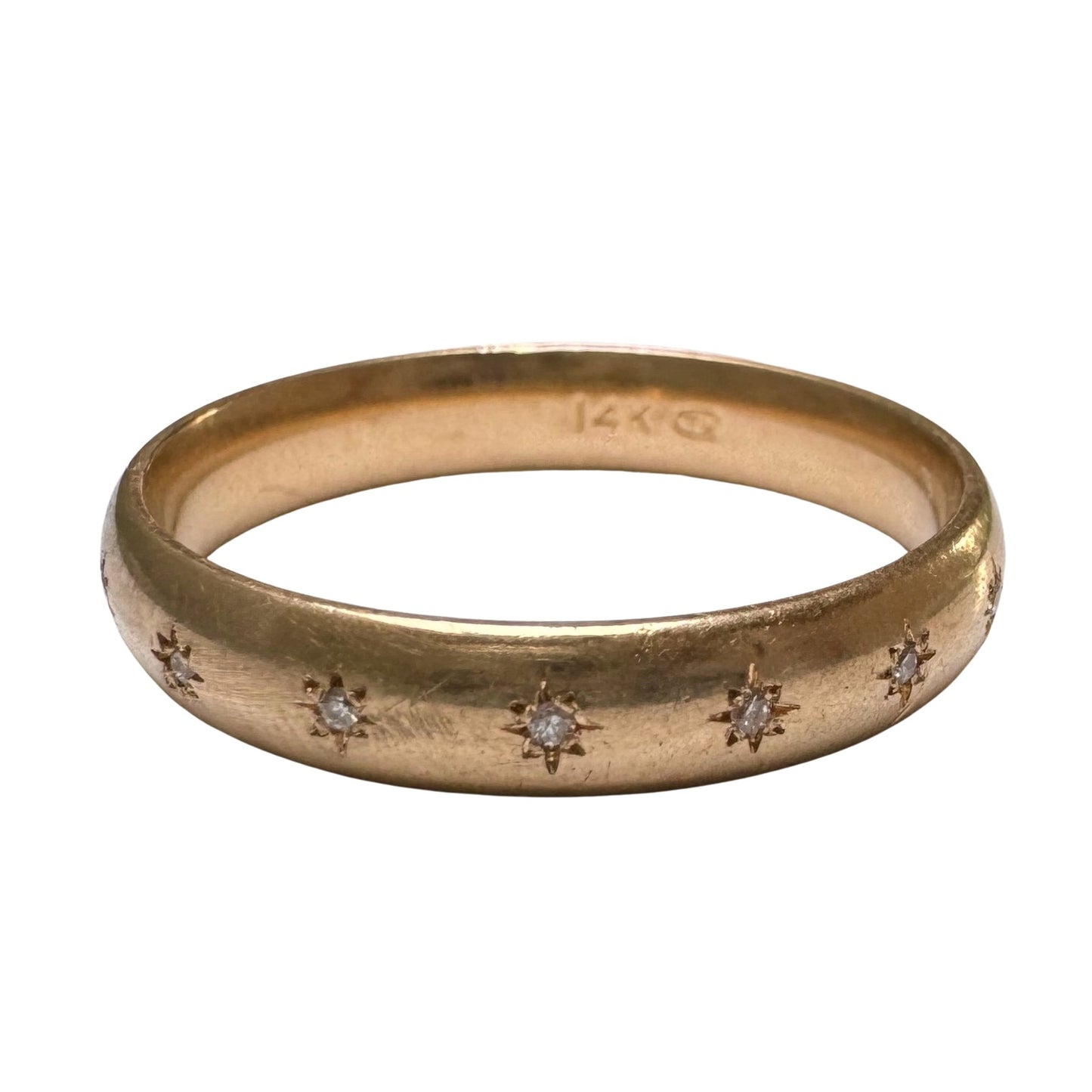 reimagined V I N T A G E // star story / 14k comfort fit 4.3mm band with seven new star-set diamonds / size 11