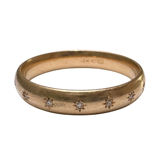 reimagined V I N T A G E // star story / 14k comfort fit 4.3mm band with seven new star-set diamonds / size 11