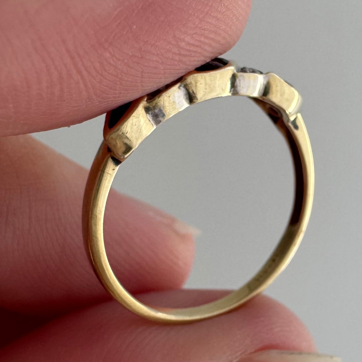 V I N T A G E // in the waves / 14k sapphire and diamond stacking band / size 5.75