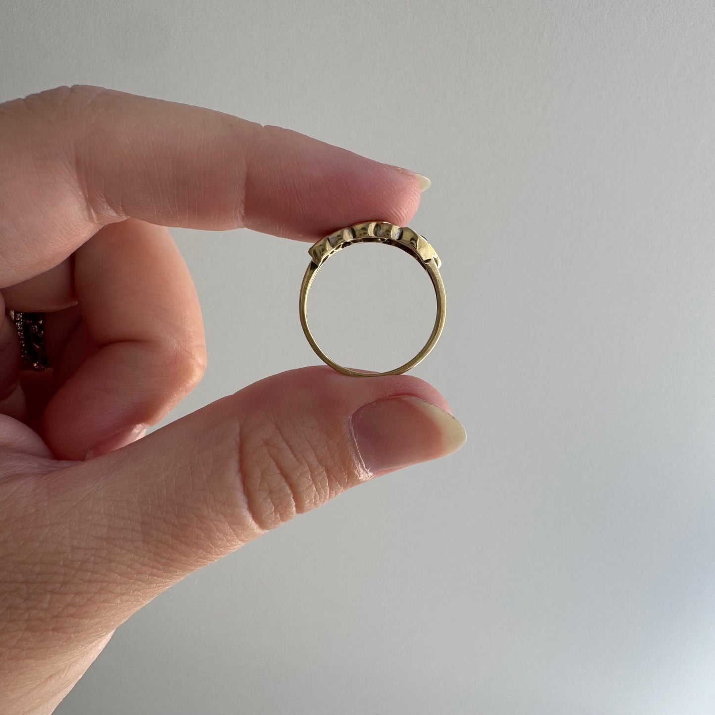 V I N T A G E // in the waves / 14k sapphire and diamond stacking band / size 5.75