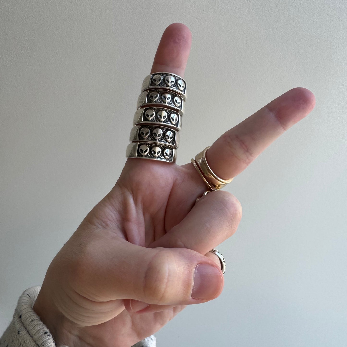 E S T A T E // new old stock bands / sterling silver alien trilogy tapered wide bands