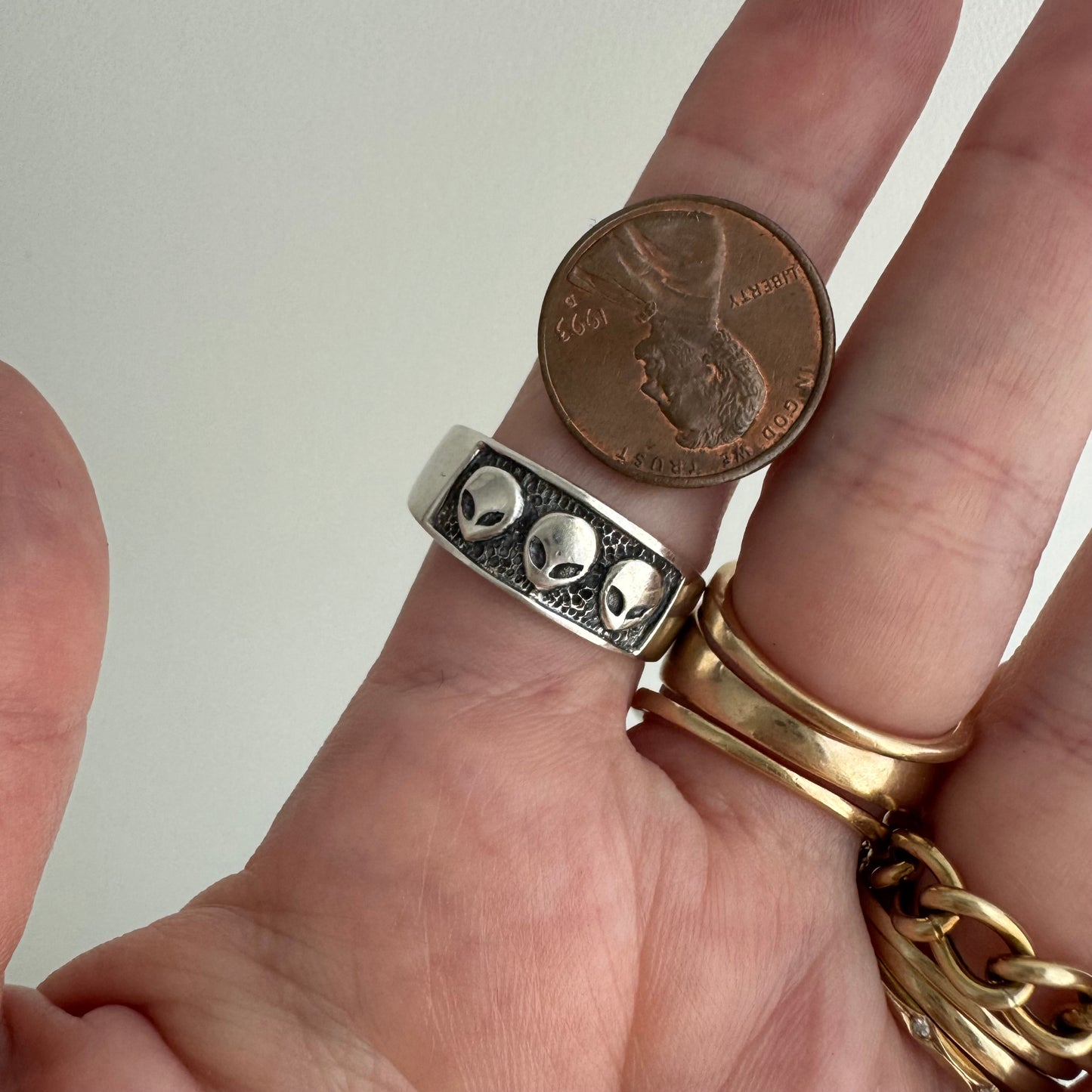 E S T A T E // new old stock bands / sterling silver alien trilogy tapered wide bands