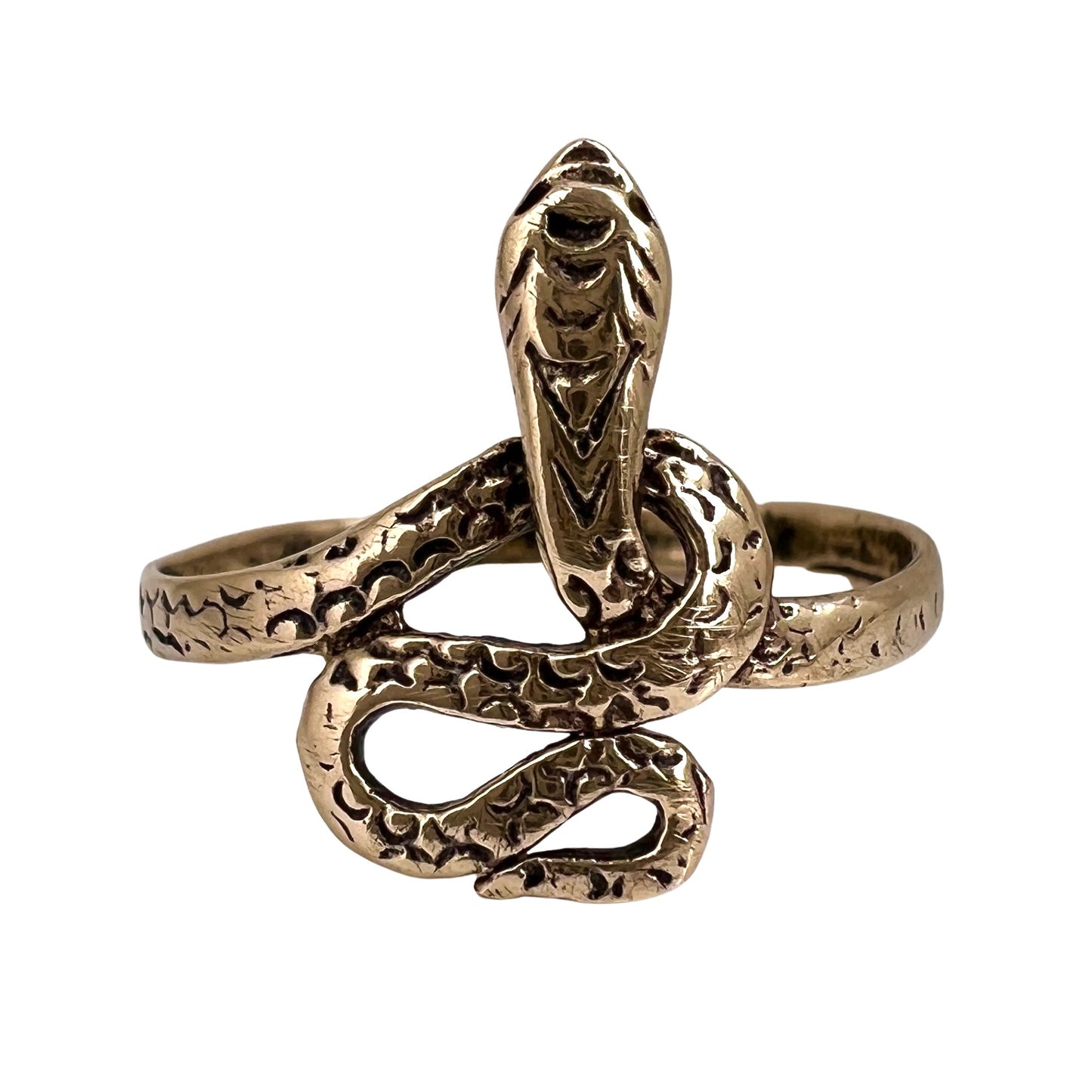 V I N T A G E // knotted embrace / 10k yellow gold snake ring / size 8