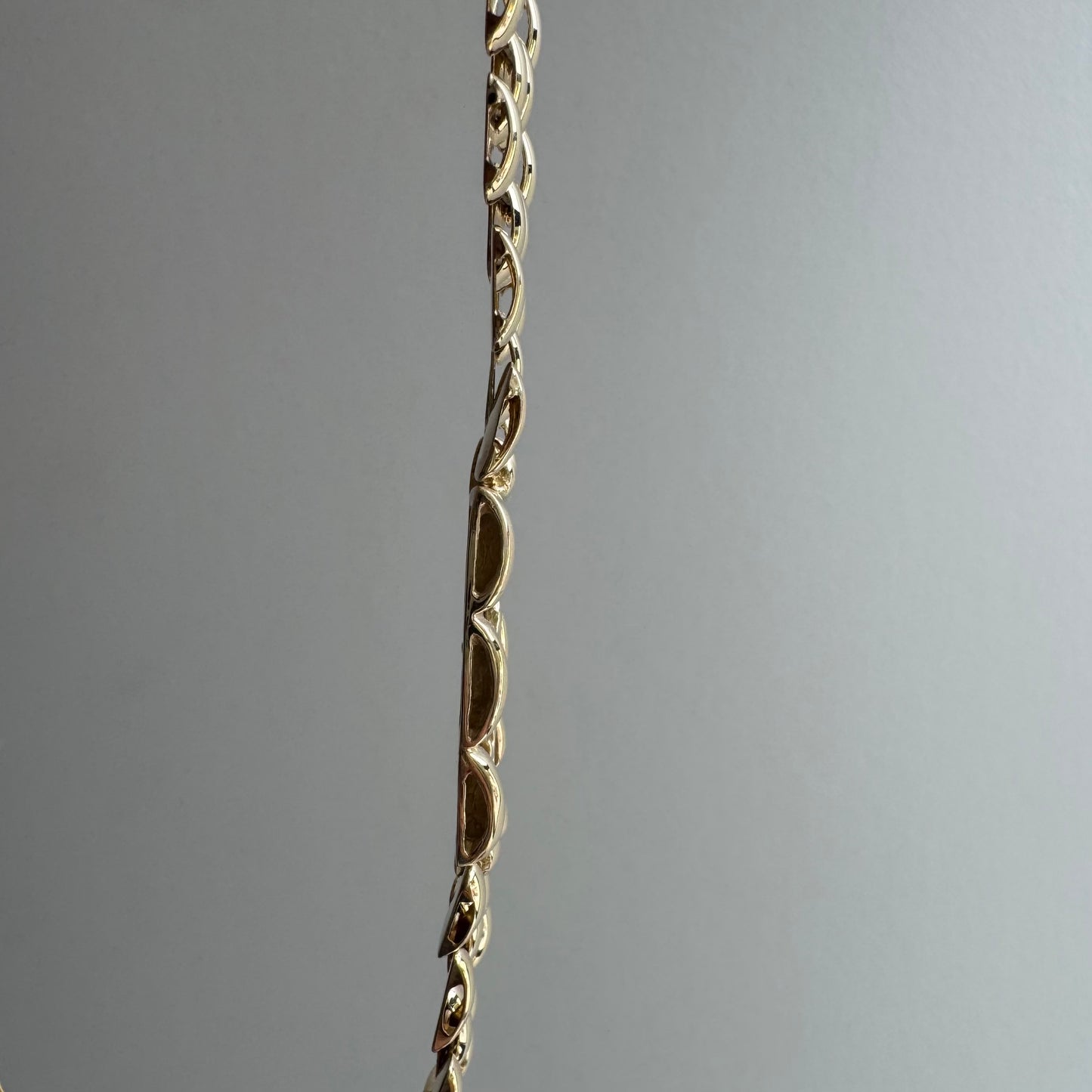 V I N T A G E // gentle strength / 14k panther link panther panel necklace / 18.25", 56.7g