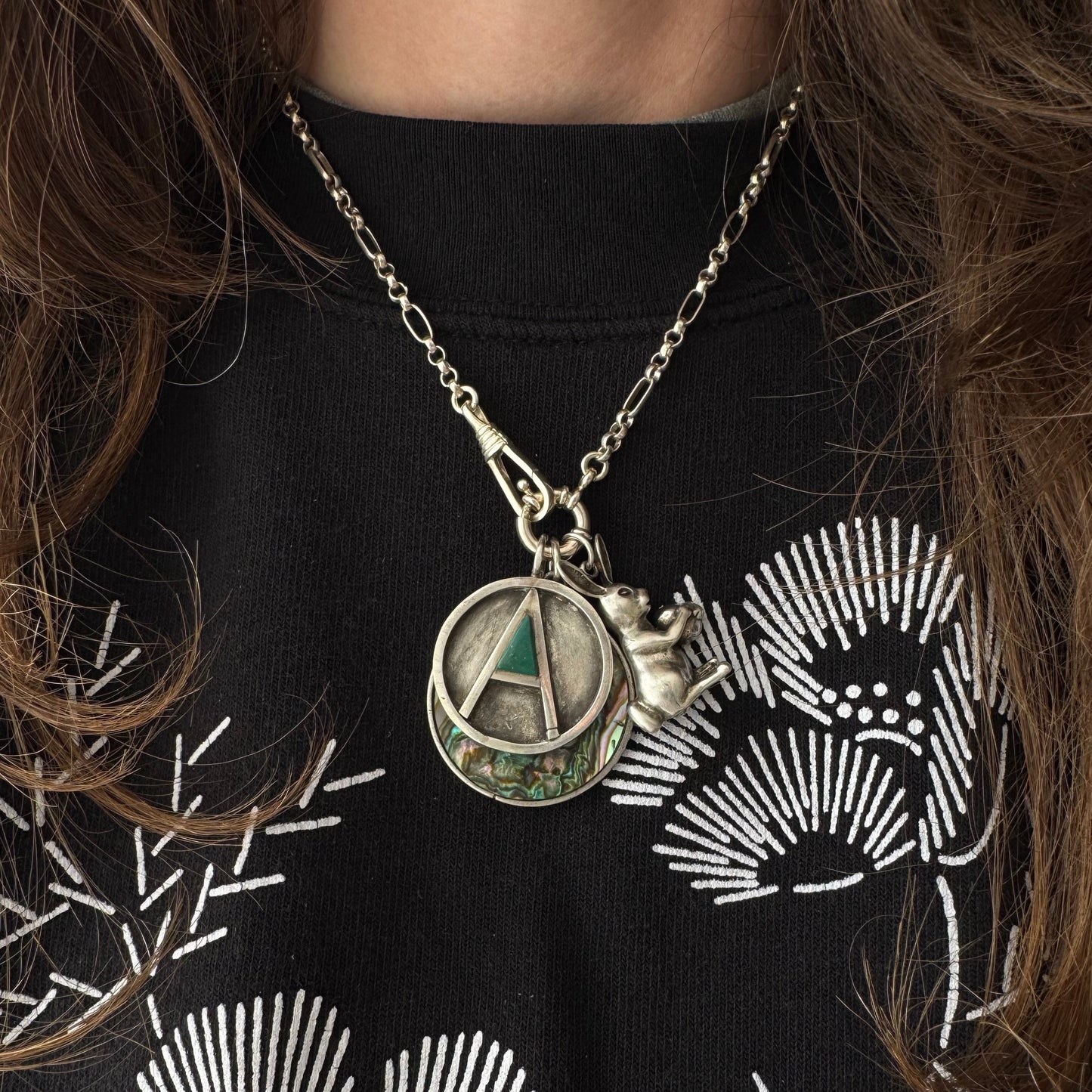 reimagined V I N T A G E // modern day watch chain / re-worked sterling trombone link chain / 16.5", 10.9g