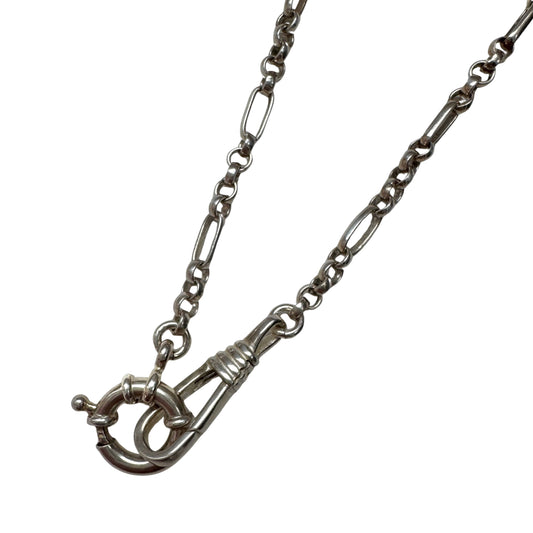 reimagined V I N T A G E // modern day watch chain / re-worked sterling trombone link chain / 16.5", 10.9g