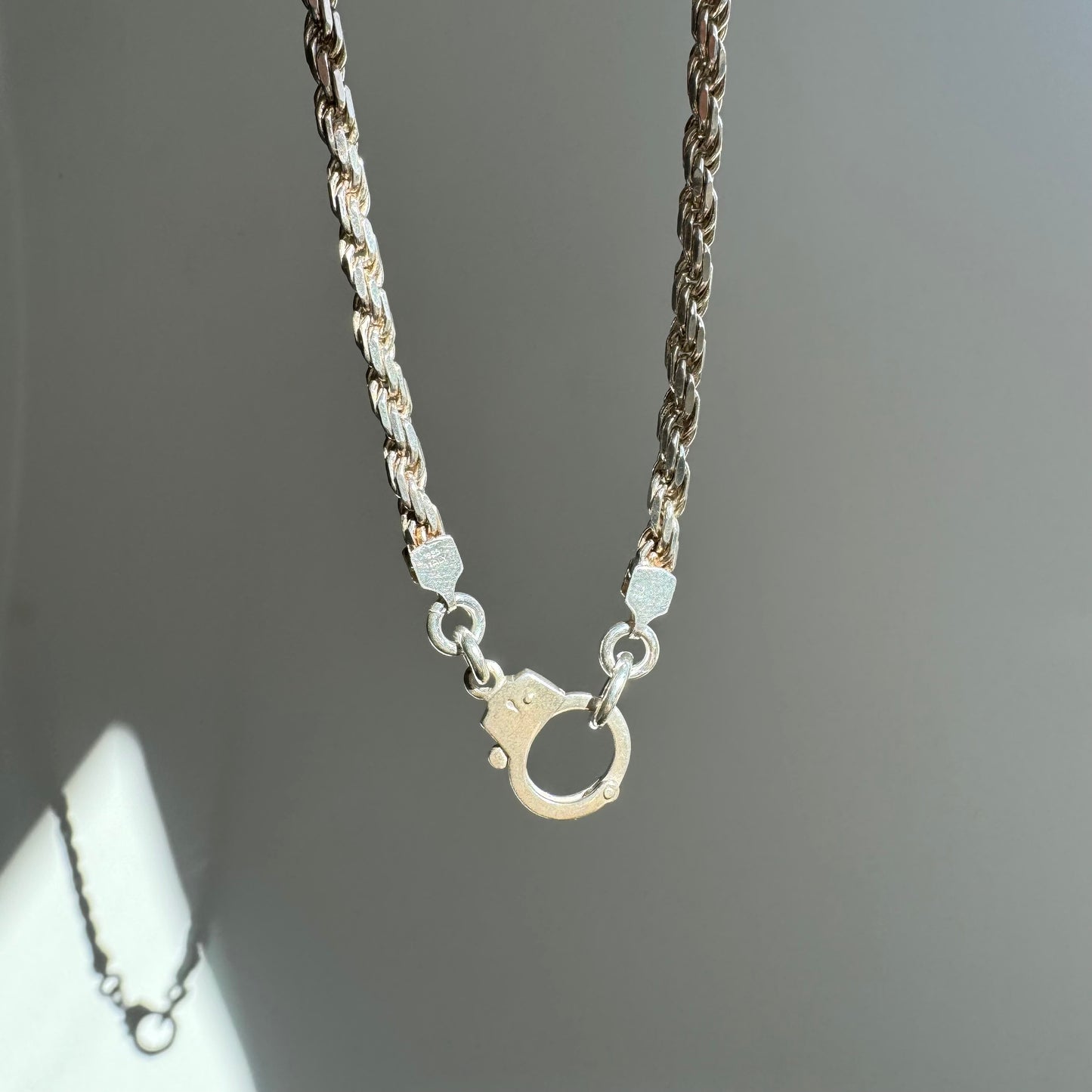 reimagined V I N T A G E // a solid rope / handcuff clasp / sterling silver rope chain  / 21", 35.5g