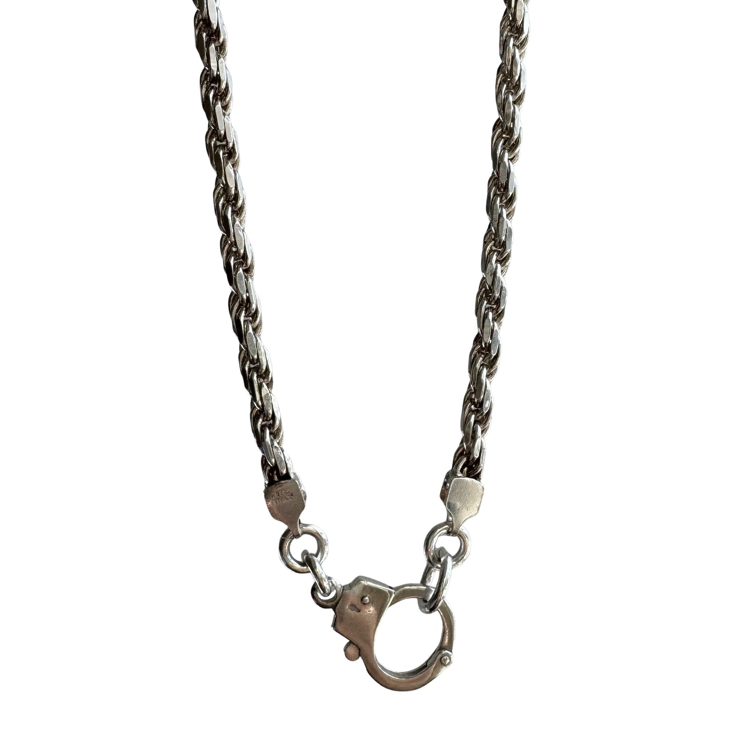 reimagined V I N T A G E // a solid rope / handcuff clasp / sterling silver rope chain  / 21", 35.5g