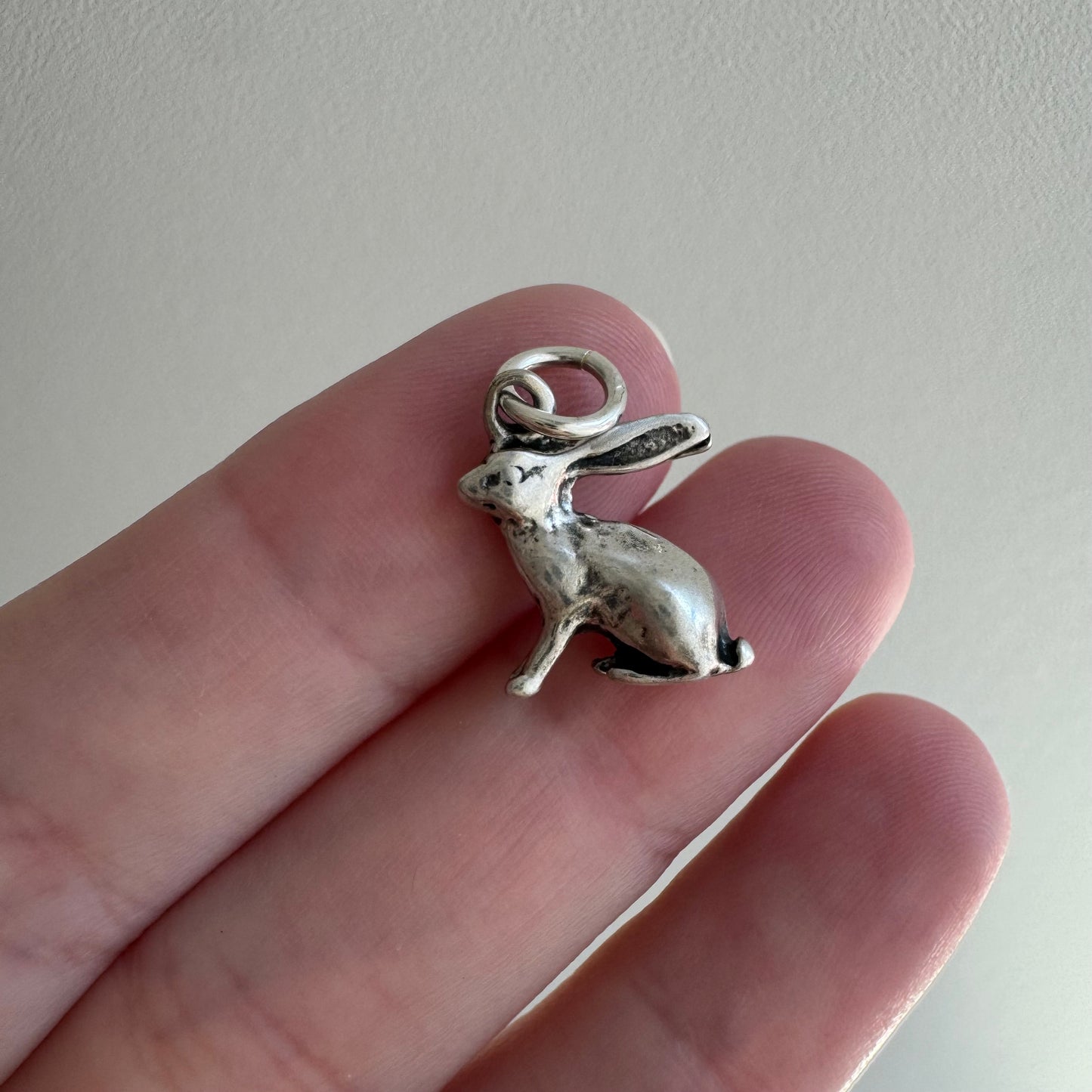 V I N T A G E // lucky rabbit / sterling silver adorable 3d bunny / a pendant