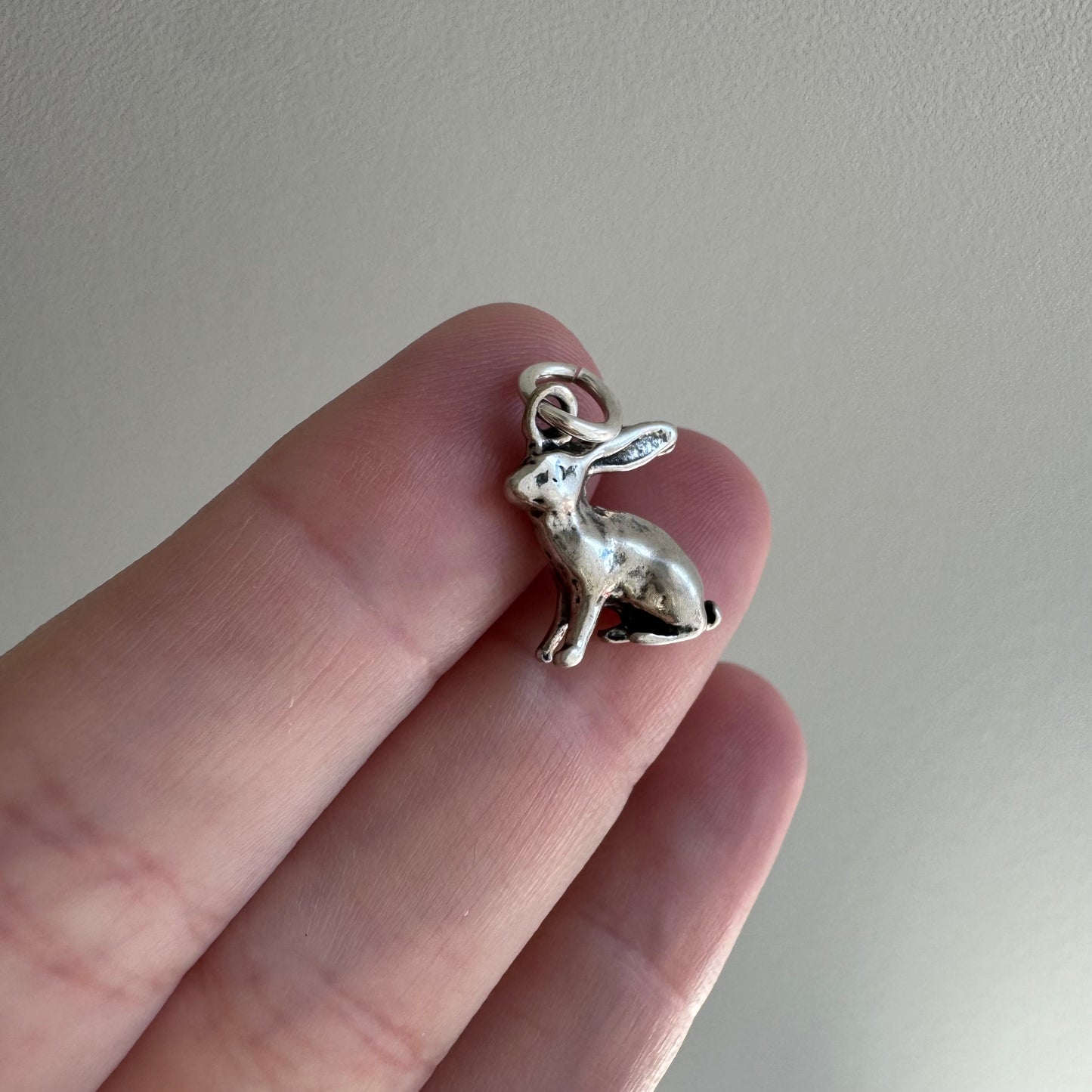 V I N T A G E // lucky rabbit / sterling silver adorable 3d bunny / a pendant
