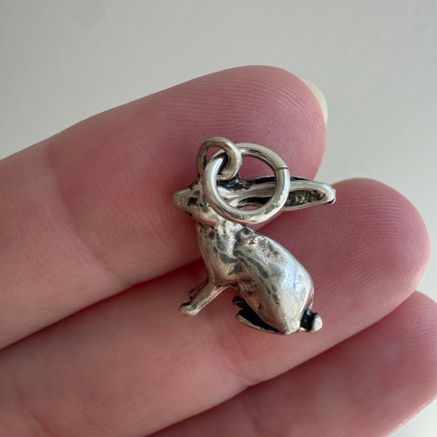 V I N T A G E // lucky rabbit / sterling silver adorable 3d bunny / a pendant