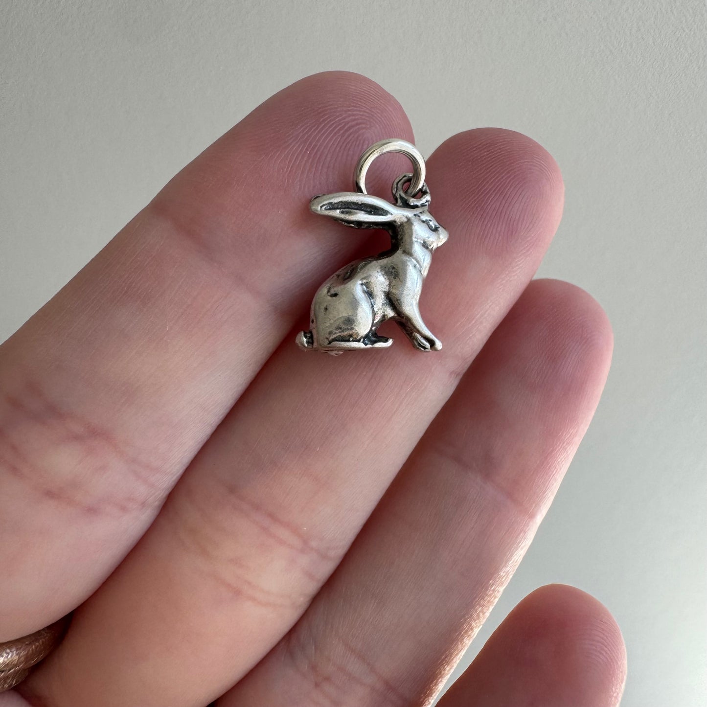 V I N T A G E // lucky rabbit / sterling silver adorable 3d bunny / a pendant