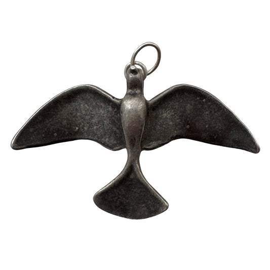 V I N T A G E // wing span / sterling silver fetish style bird / a large pendant