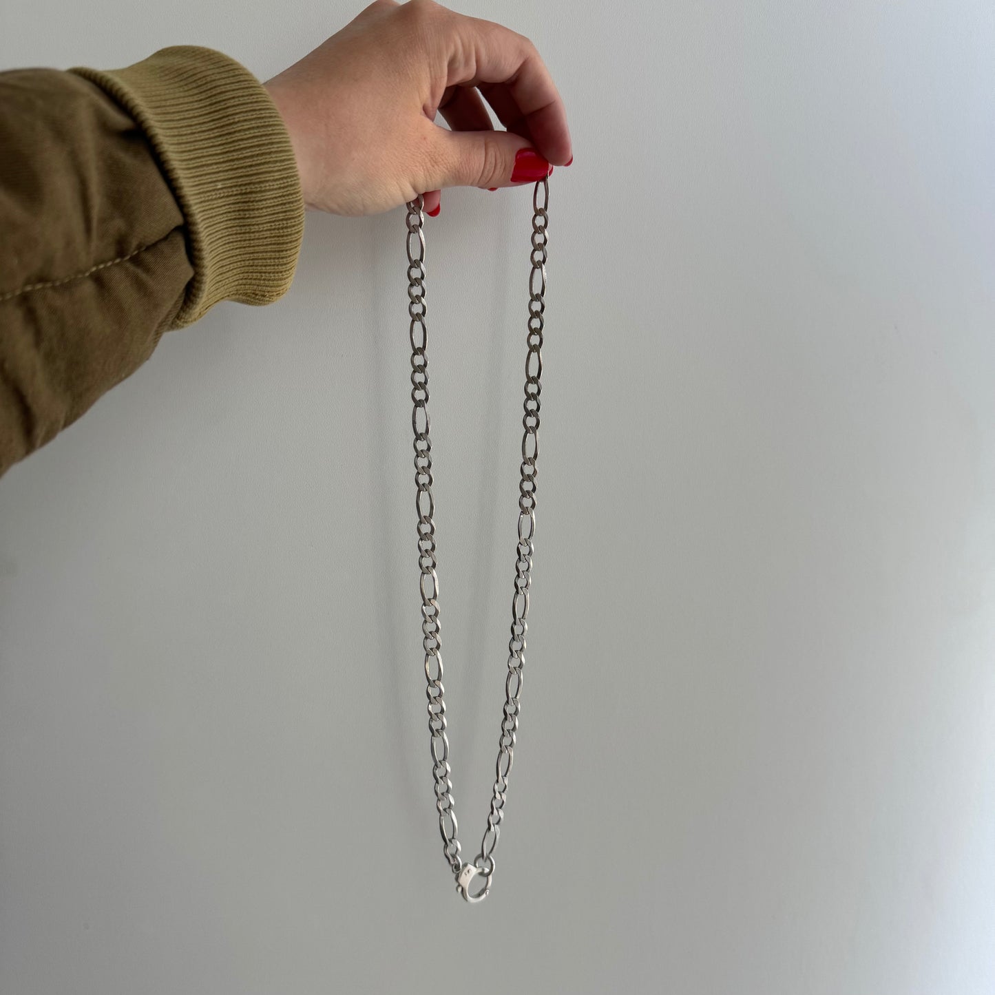 reimagined V I N T A G E // handcuff clasp / re-worked sterling silver figaro chain necklace / 23.75", 26.1g