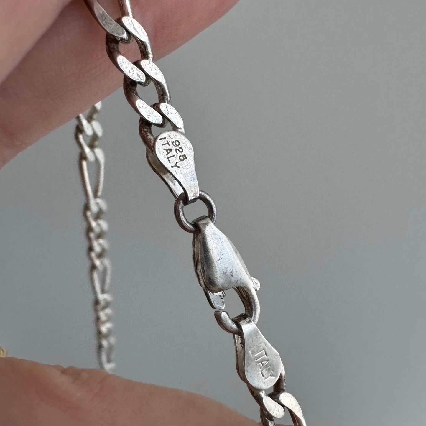 V I N T A G E // versatile figaro / sterling silver figaro pendant chain / 20", 16.2g