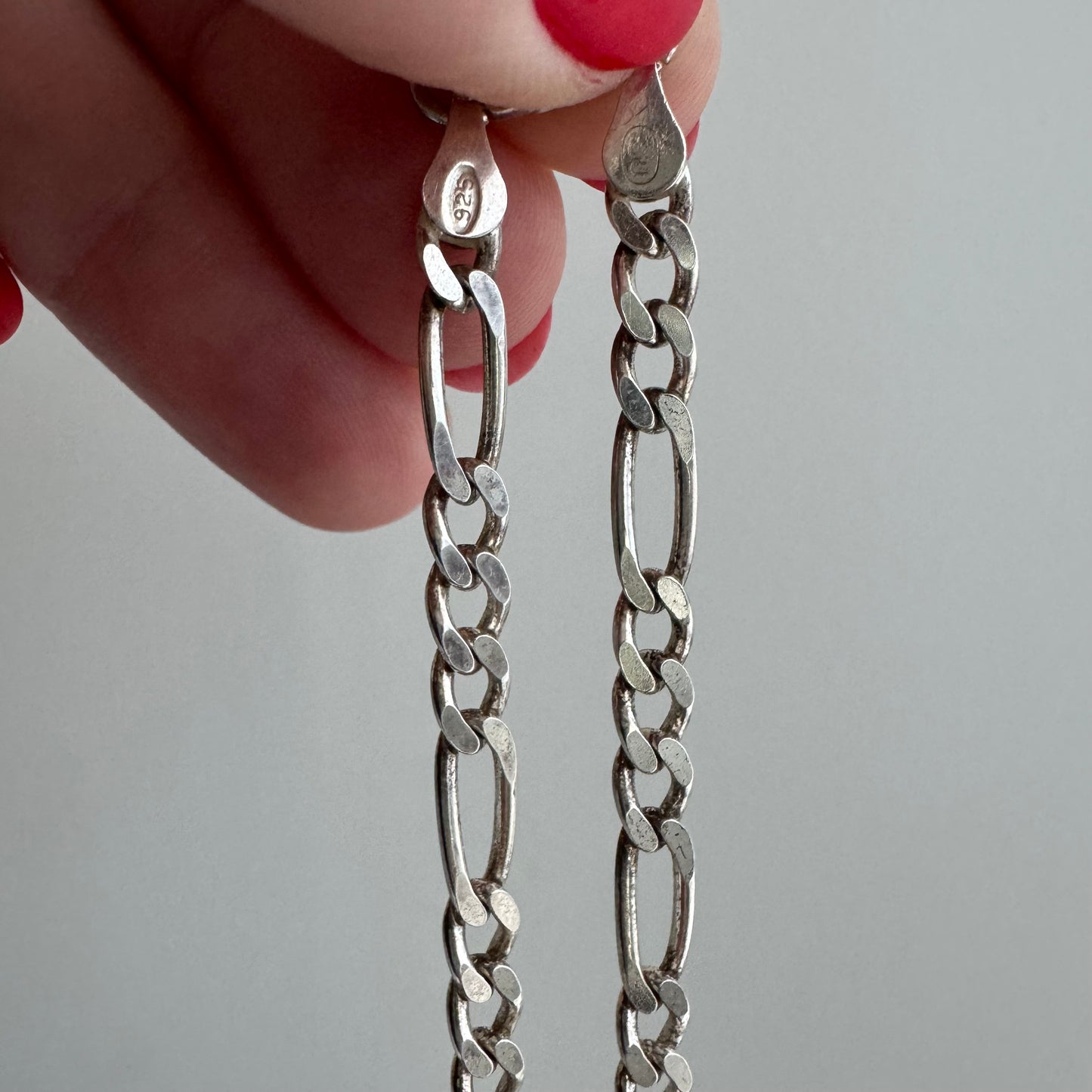 V I N T A G E // versatile figaro / sterling silver figaro pendant chain / 20", 16.2g