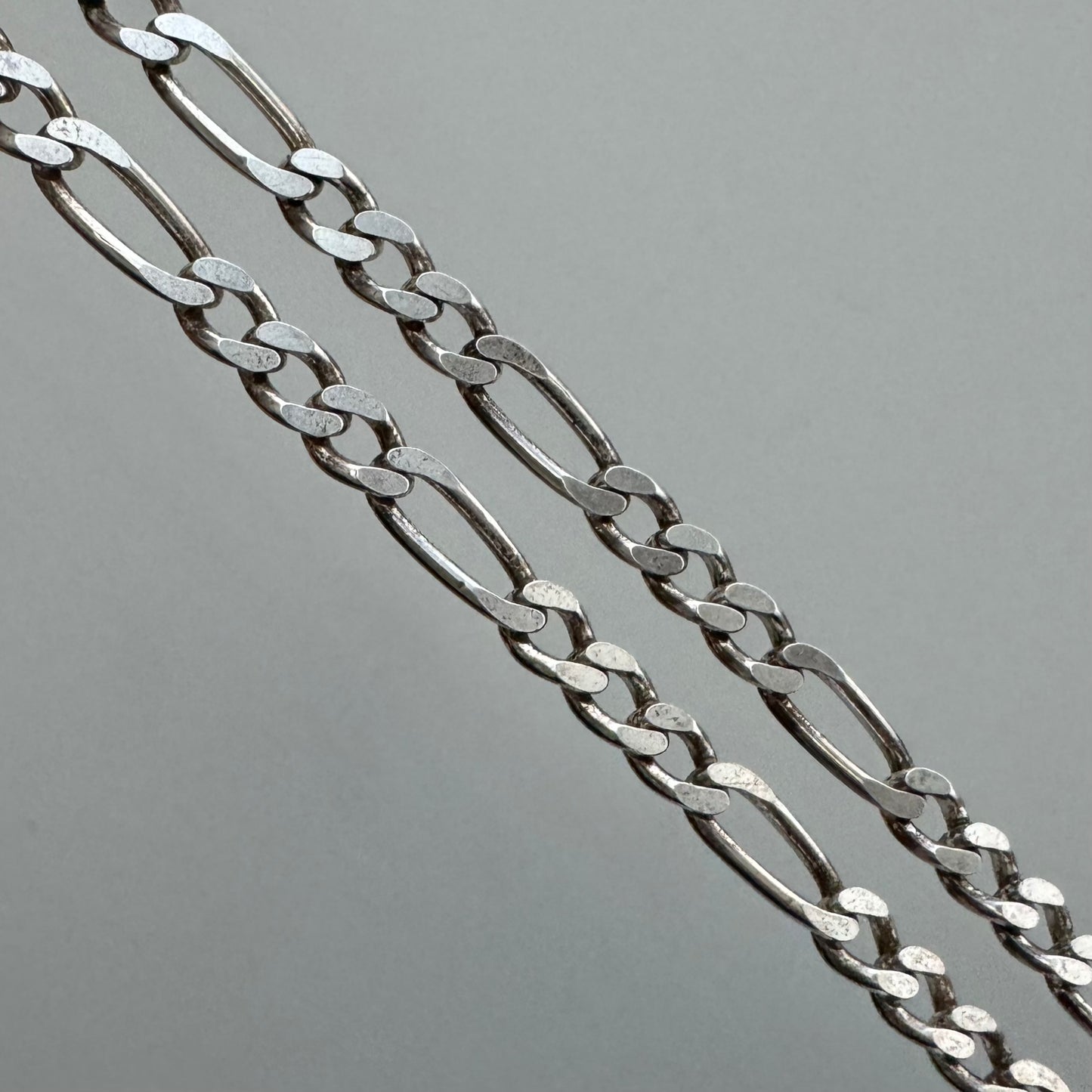 V I N T A G E // versatile figaro / sterling silver figaro pendant chain / 20", 16.2g