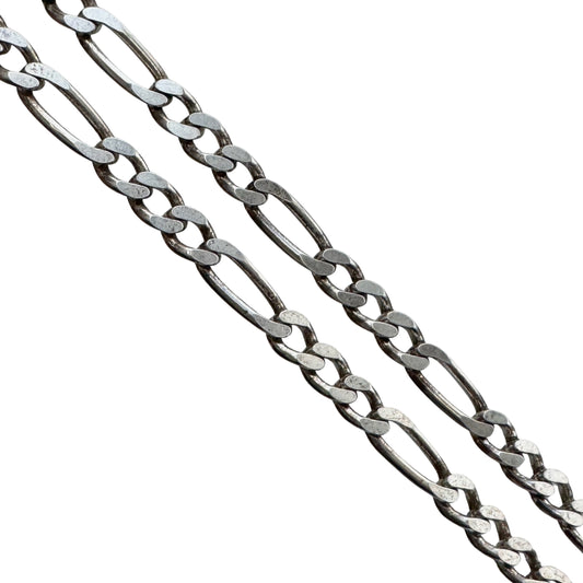 V I N T A G E // versatile figaro / sterling silver figaro pendant chain / 20", 16.2g