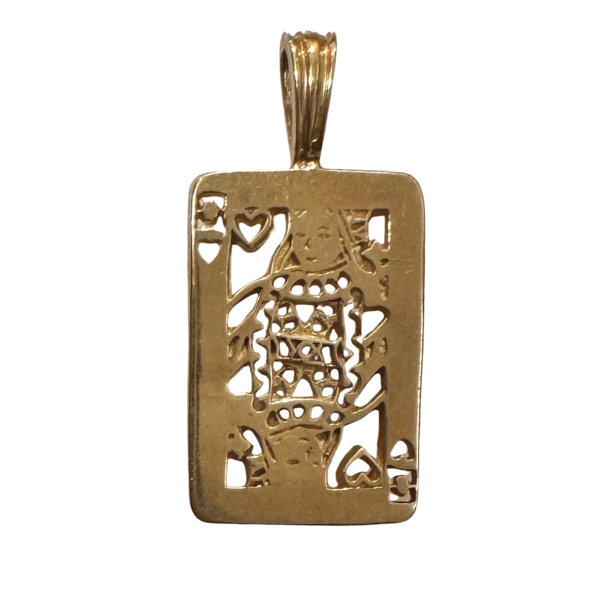 V I N T A G E // love matriarch / 14k queen of hearts playing card / a pendant