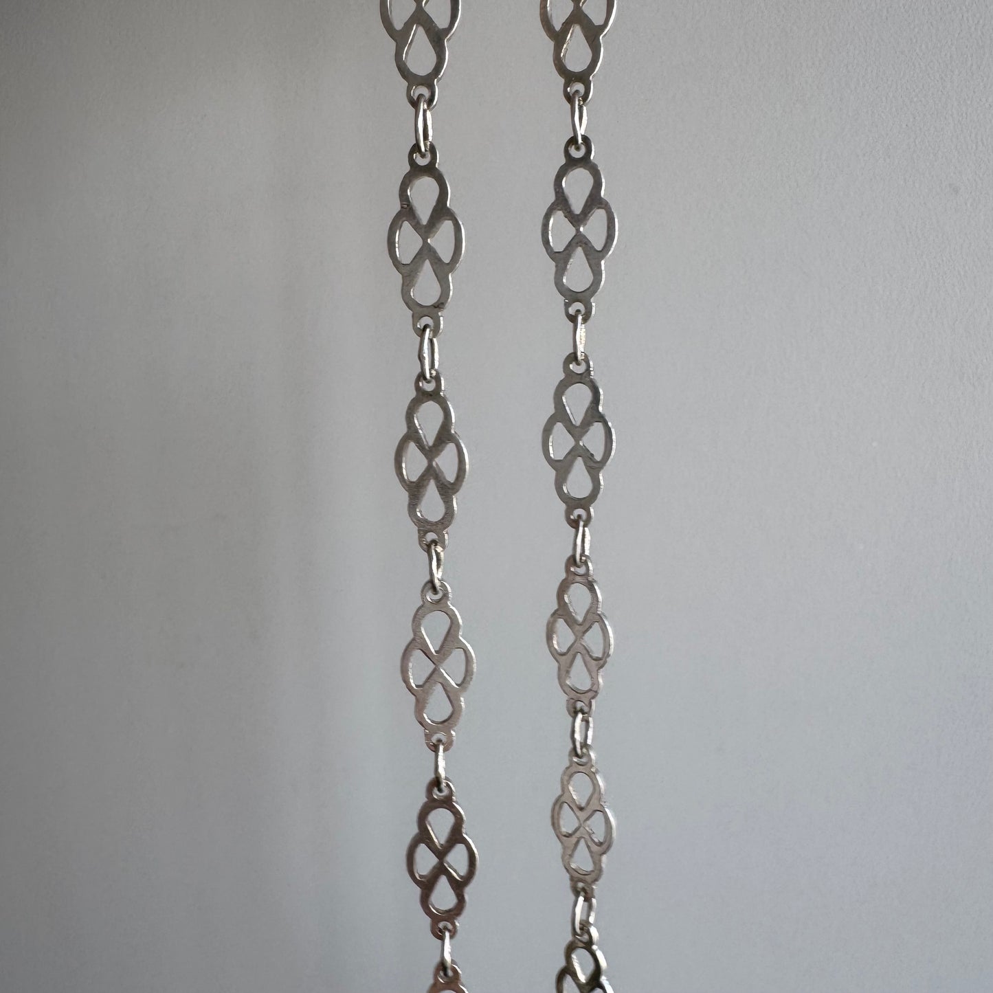 V I N T A G E // daisy chain / sterling silver fancy link chain / 18", 7g