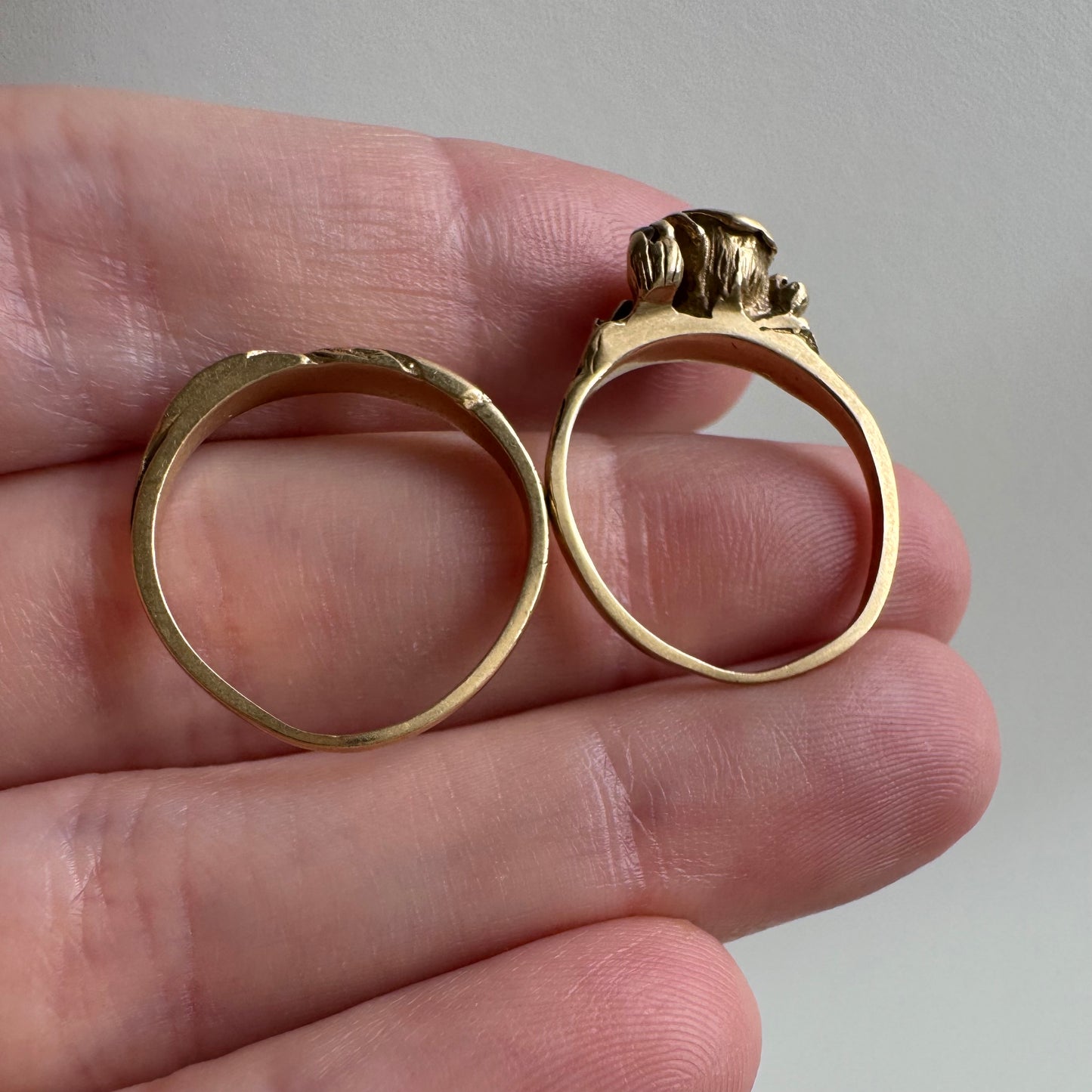 V I N T A G E // blooming love / 14k art nouveau inspired floral wedding set / size 5.25