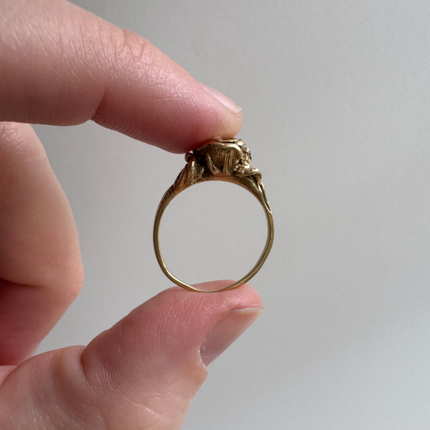 V I N T A G E // blooming love / 14k art nouveau inspired floral wedding set / size 5.25