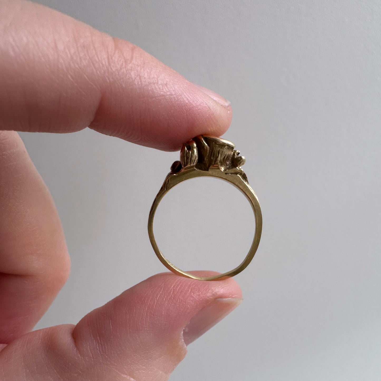 V I N T A G E // blooming love / 14k art nouveau inspired floral wedding set / size 5.25