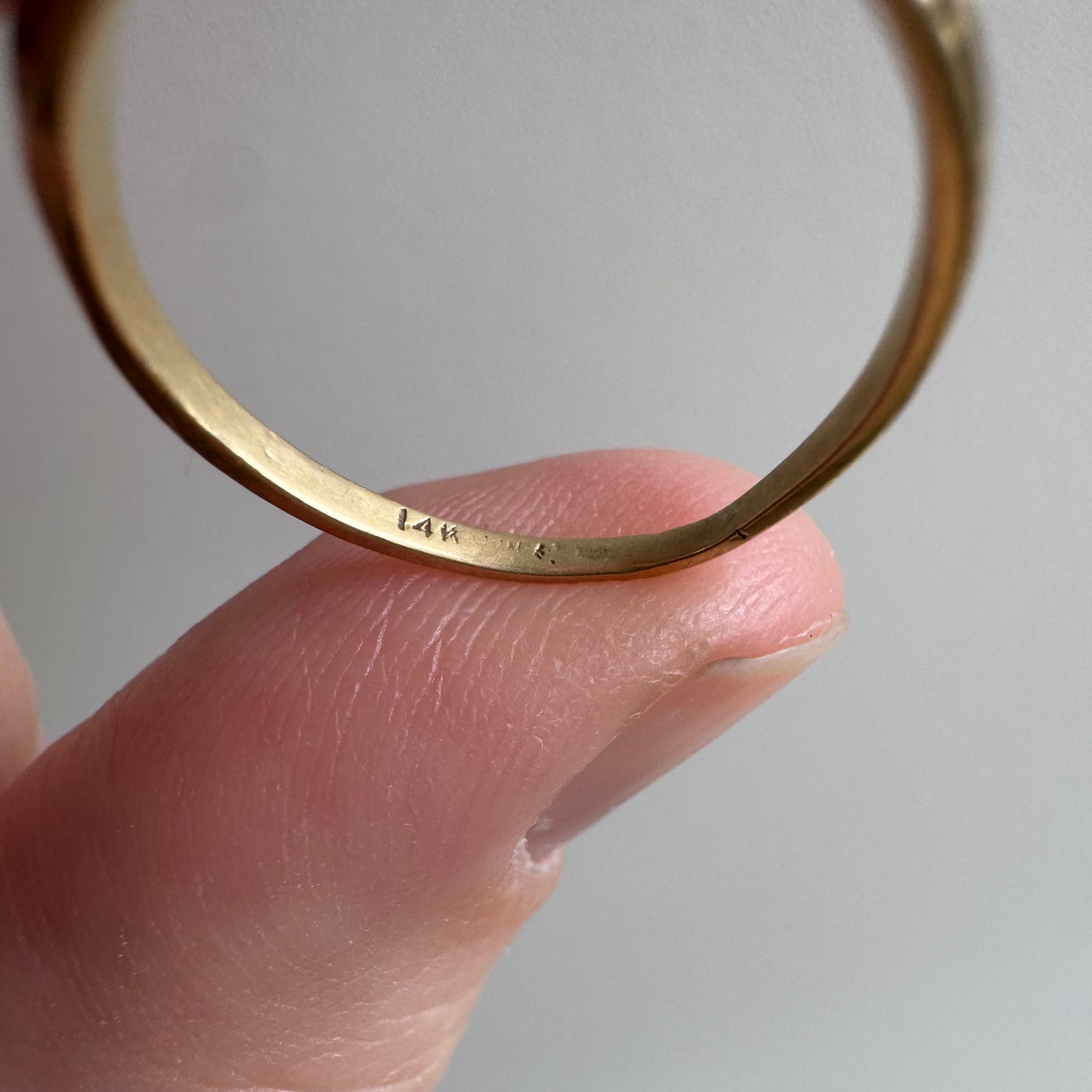 V I N T A G E // blooming love / 14k art nouveau inspired floral wedding set / size 5.25