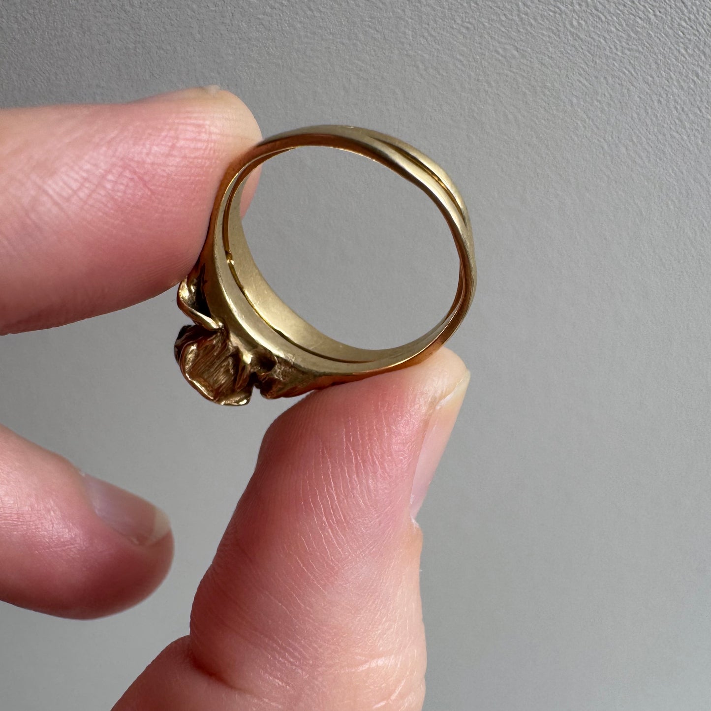 V I N T A G E // blooming love / 14k art nouveau inspired floral wedding set / size 5.25