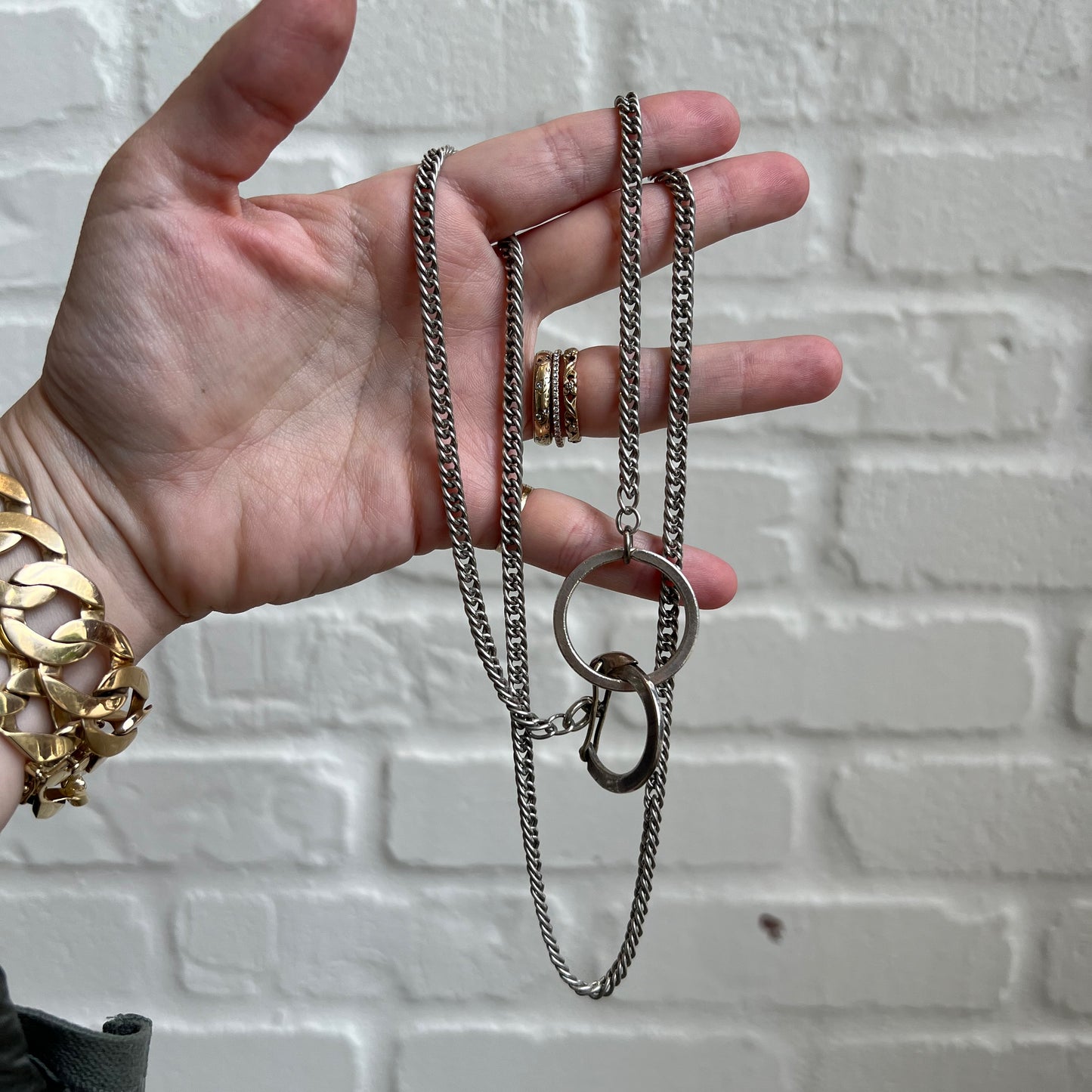 V I N T A G E // all connected / sterling silver double curb link chain with large connectors