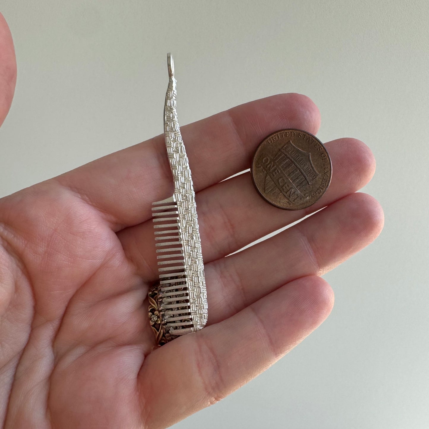 N E W // comb it out / sterling silver miniature functional comb / a pendant