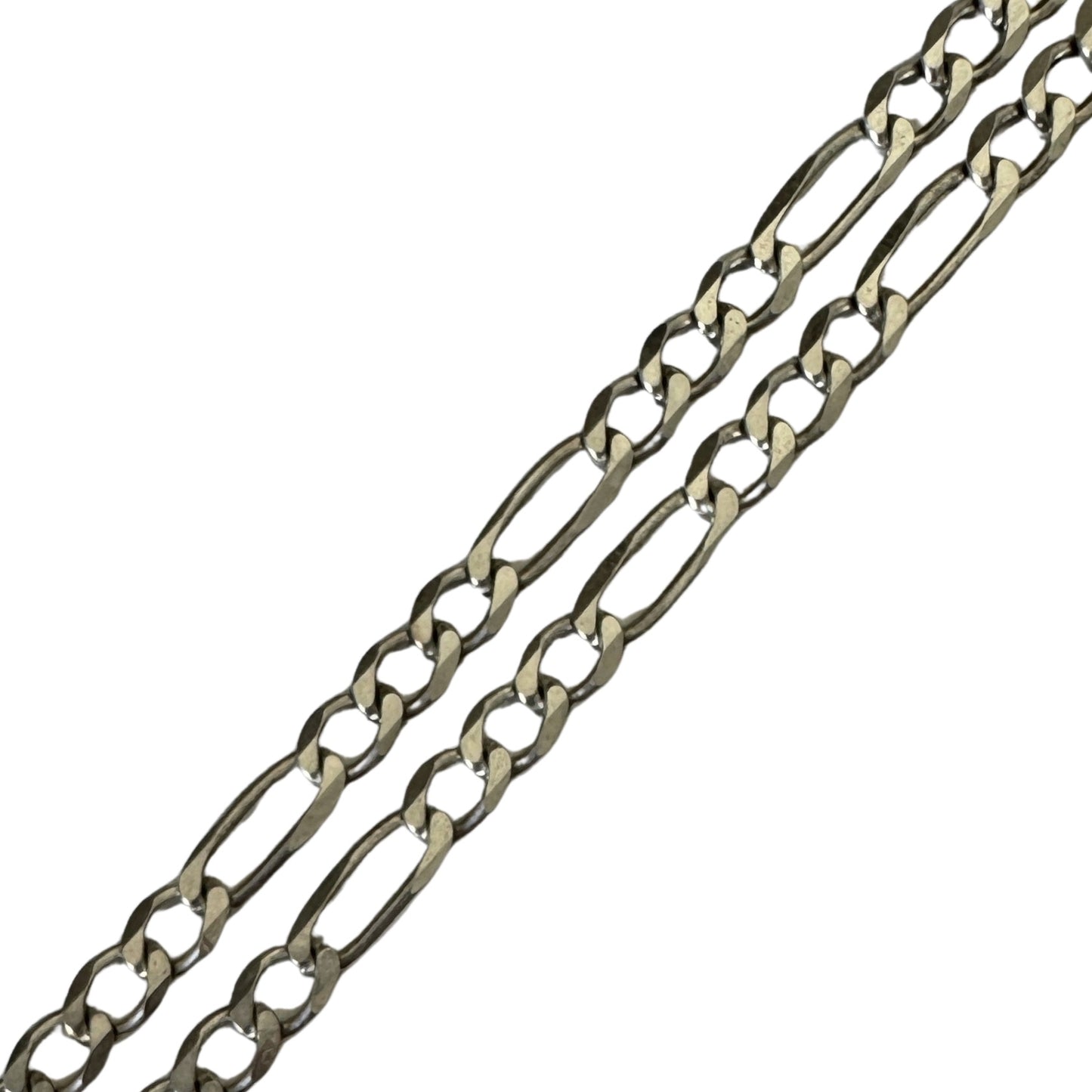 V I N T A G E // everyday figaro / sterling silver three-to-one figaro chain necklace / 23.75", 7.9g