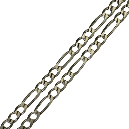 V I N T A G E // everyday figaro / sterling silver three-to-one figaro chain necklace / 23.75", 7.9g