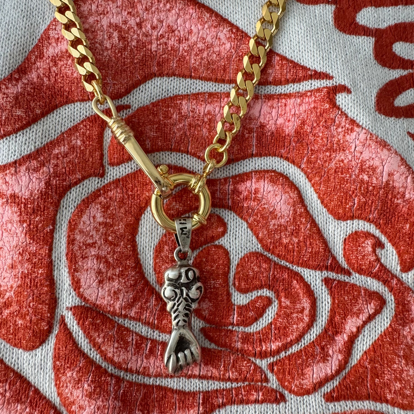 reimagined V I N T A G E // modern day watch chain / re-worked gold over sterling silver one-to-one figaro chain / 23.75", 21.6g