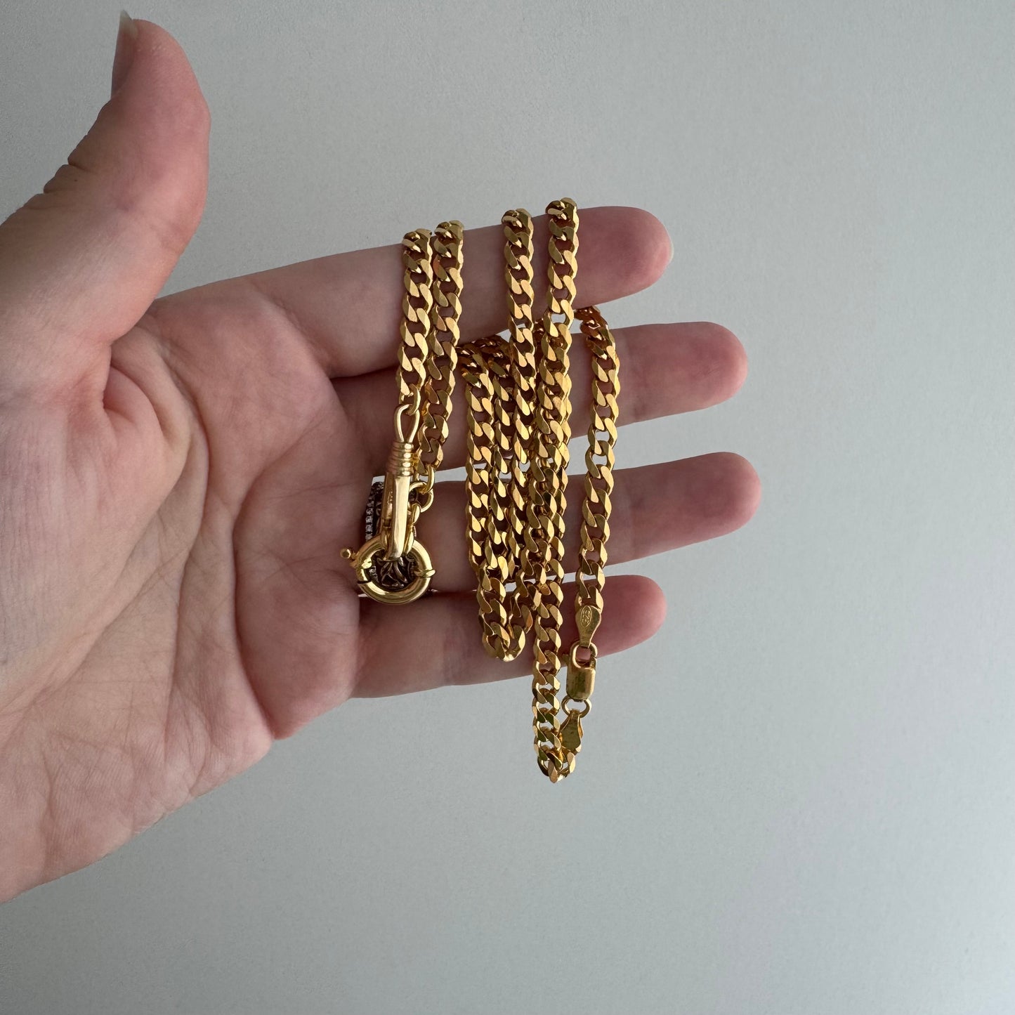 reimagined V I N T A G E // modern day watch chain / re-worked gold over sterling silver one-to-one figaro chain / 23.75", 21.6g