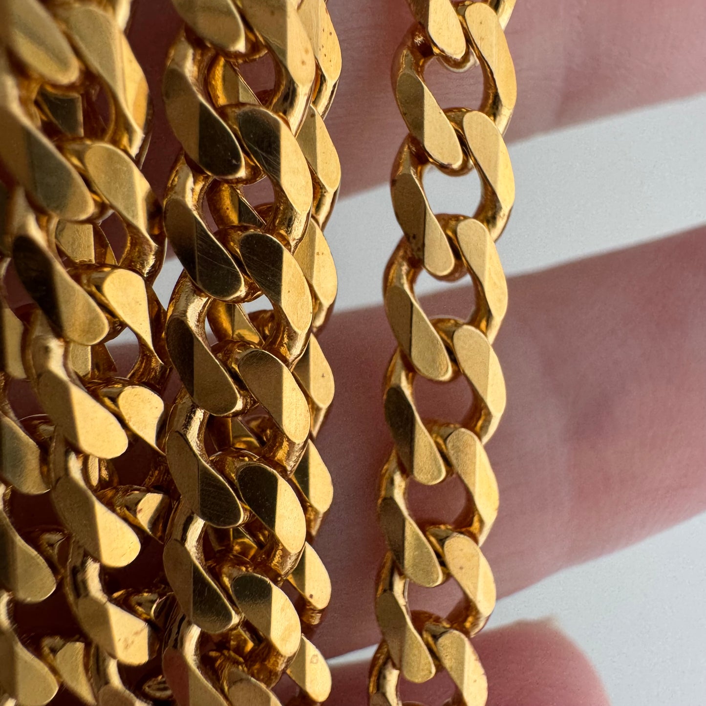 reimagined V I N T A G E // modern day watch chain / re-worked gold over sterling silver one-to-one figaro chain / 23.75", 21.6g