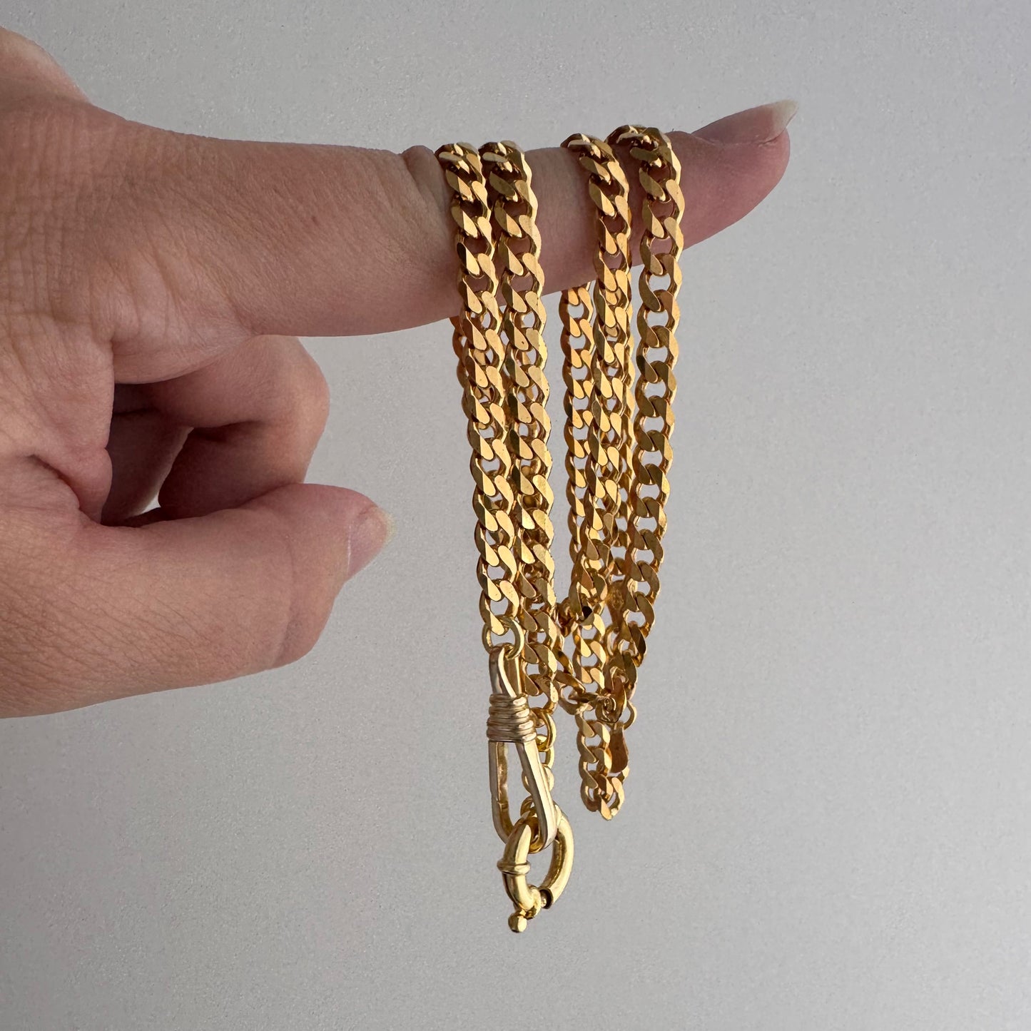 reimagined V I N T A G E // modern day watch chain / re-worked gold over sterling silver one-to-one figaro chain / 23.75", 21.6g