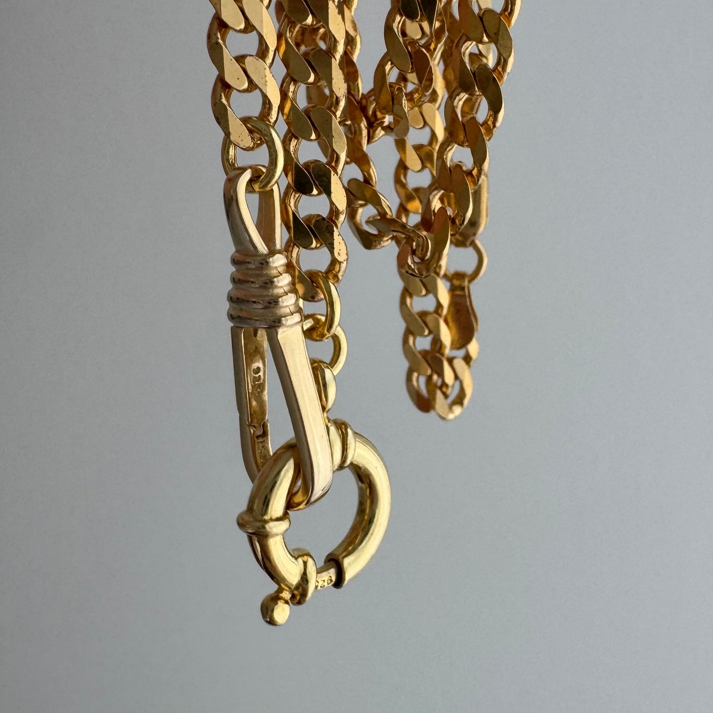 reimagined V I N T A G E // modern day watch chain / re-worked gold over sterling silver one-to-one figaro chain / 23.75", 21.6g