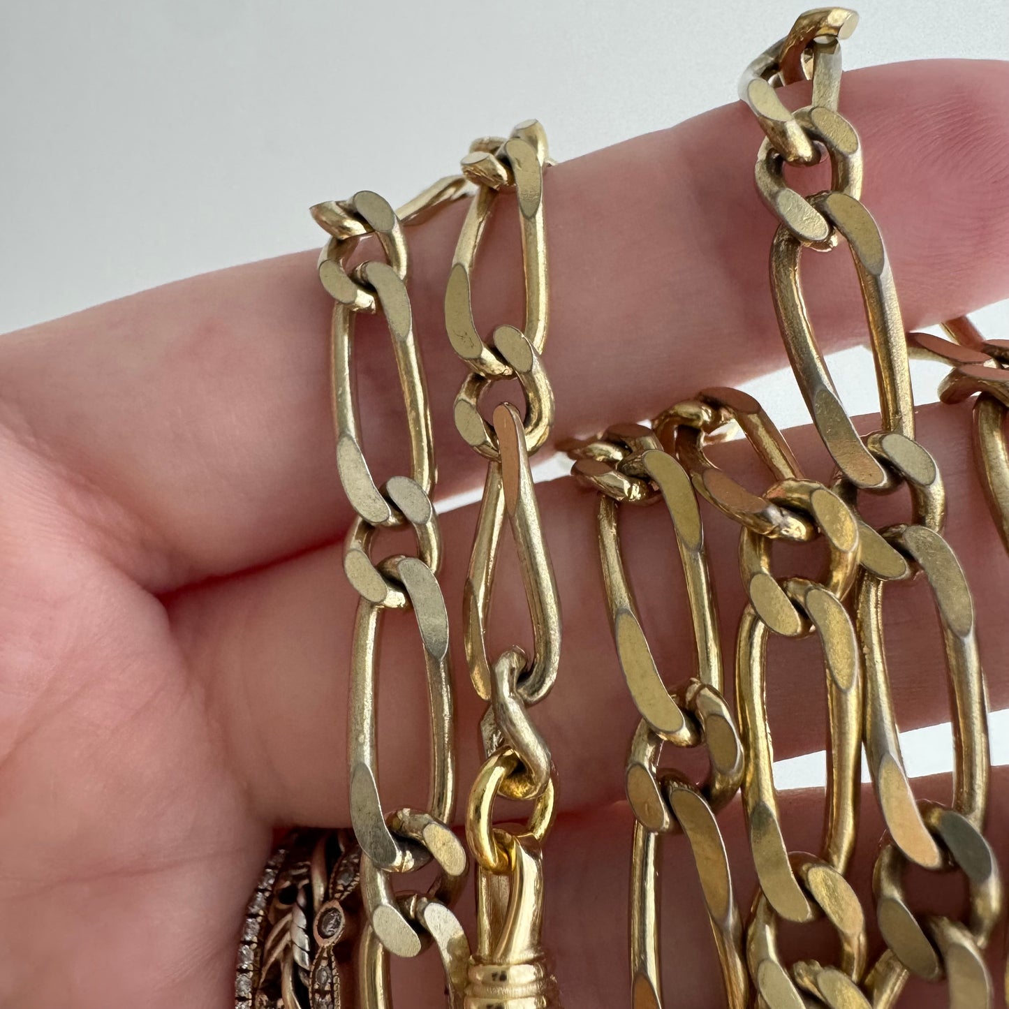 reimagined V I N T A G E // modern day watch chain / re-worked gold over sterling silver one-to-one figaro chain / 18", 21.5g